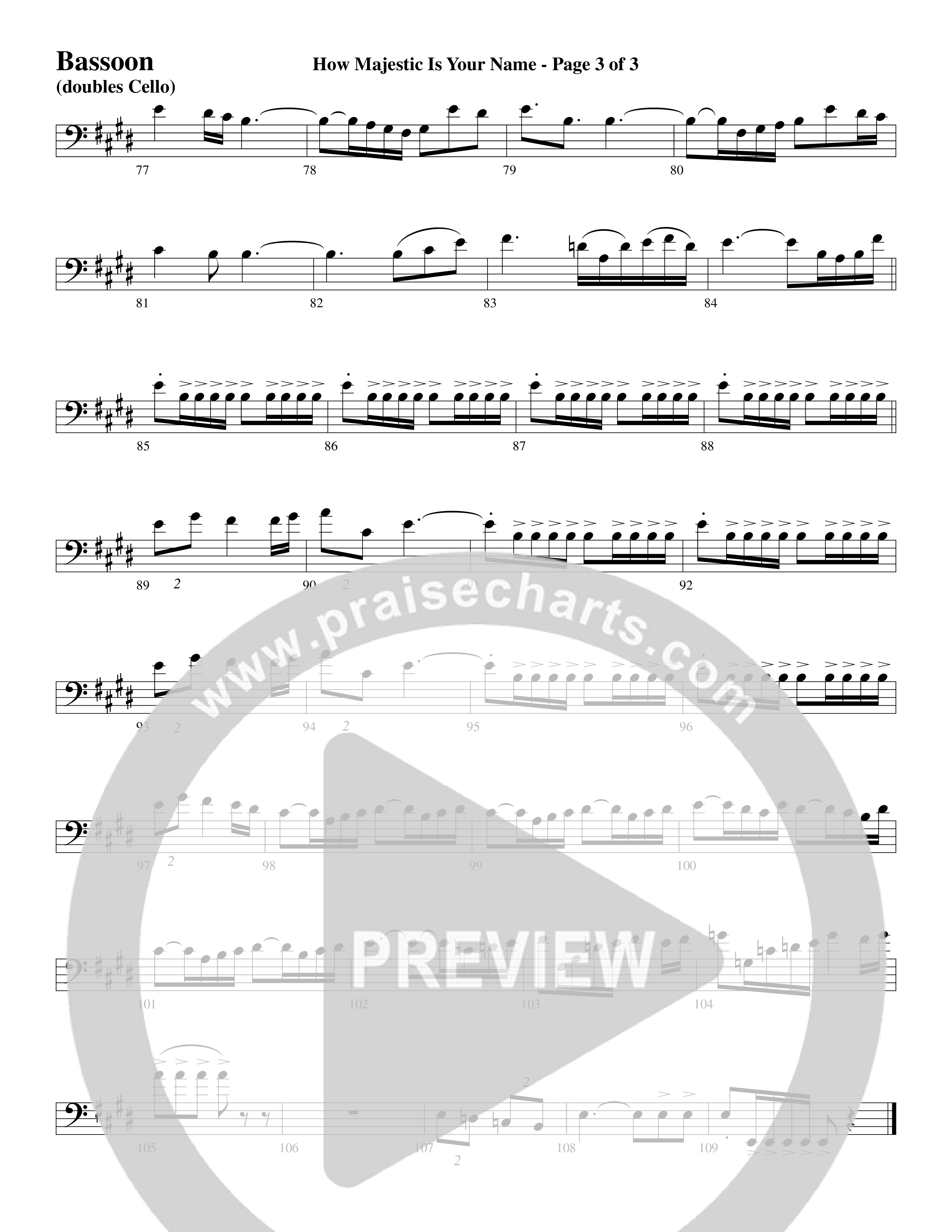 How Majestic Is Your Name (Choral Anthem SATB) Bassoon (Word Music Choral / Arr. Lari Goss / Regi Stone)