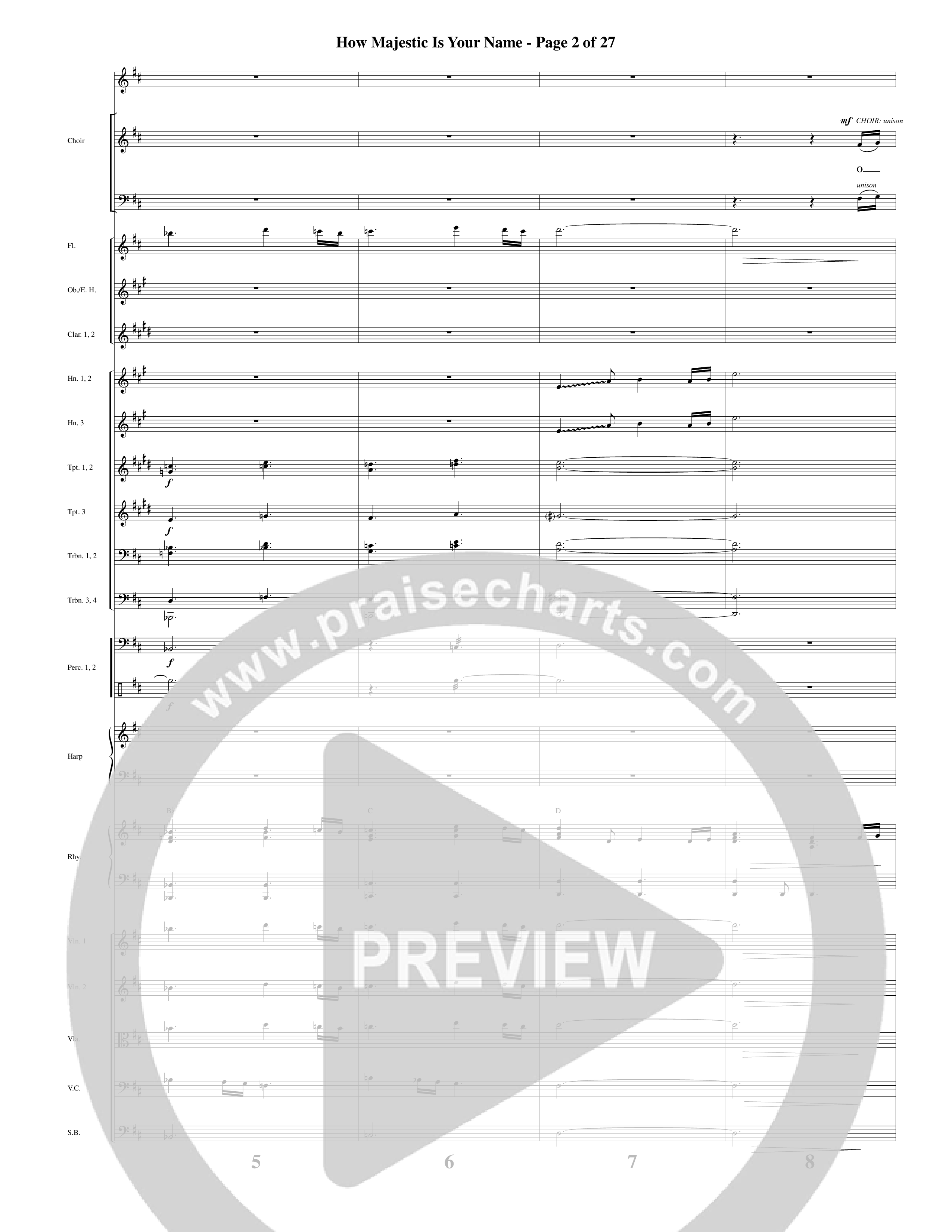 How Majestic Is Your Name (Choral Anthem SATB) Orchestration (Word Music Choral / Arr. Lari Goss / Regi Stone)