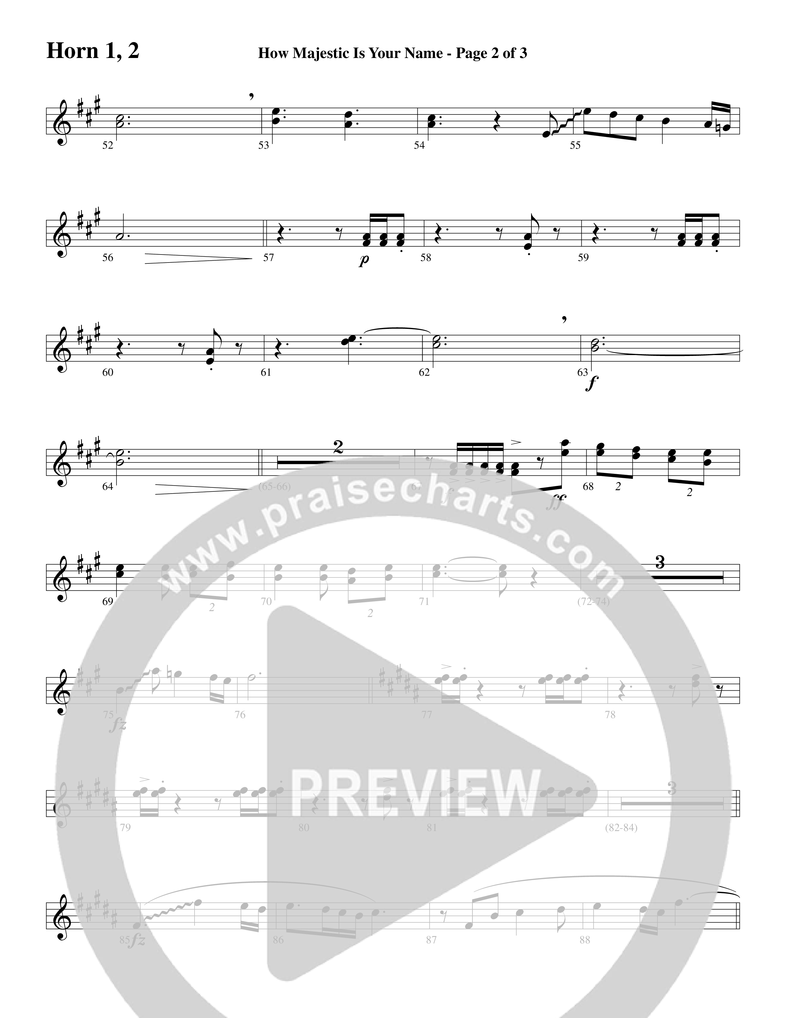 How Majestic Is Your Name (Choral Anthem SATB) French Horn (Word Music Choral / Arr. Lari Goss / Regi Stone)