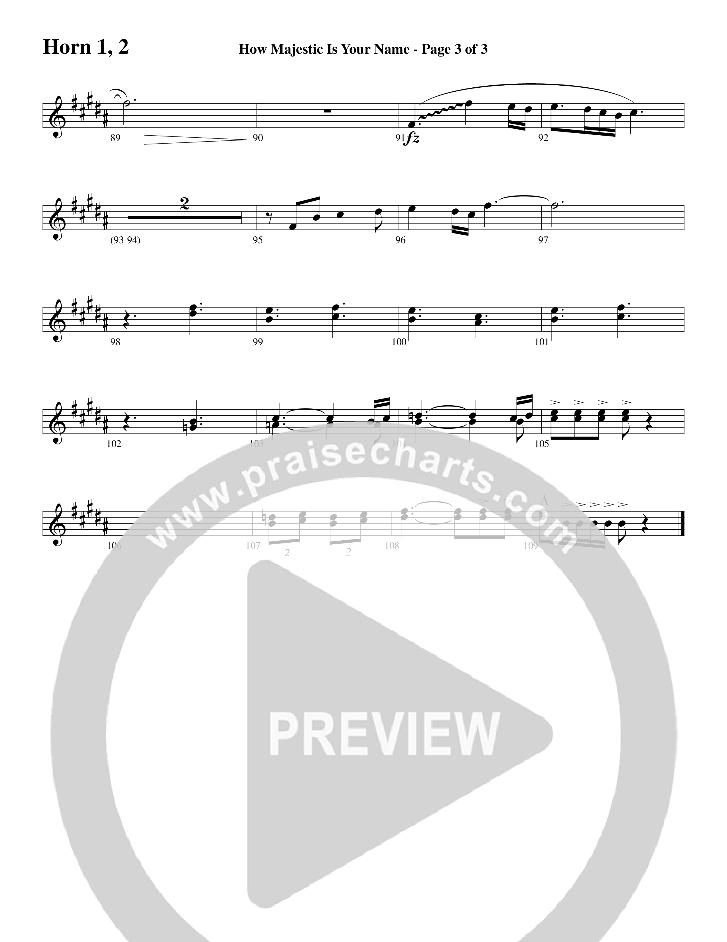 How Majestic Is Your Name (Choral Anthem SATB) French Horn (Word Music Choral / Arr. Lari Goss / Regi Stone)