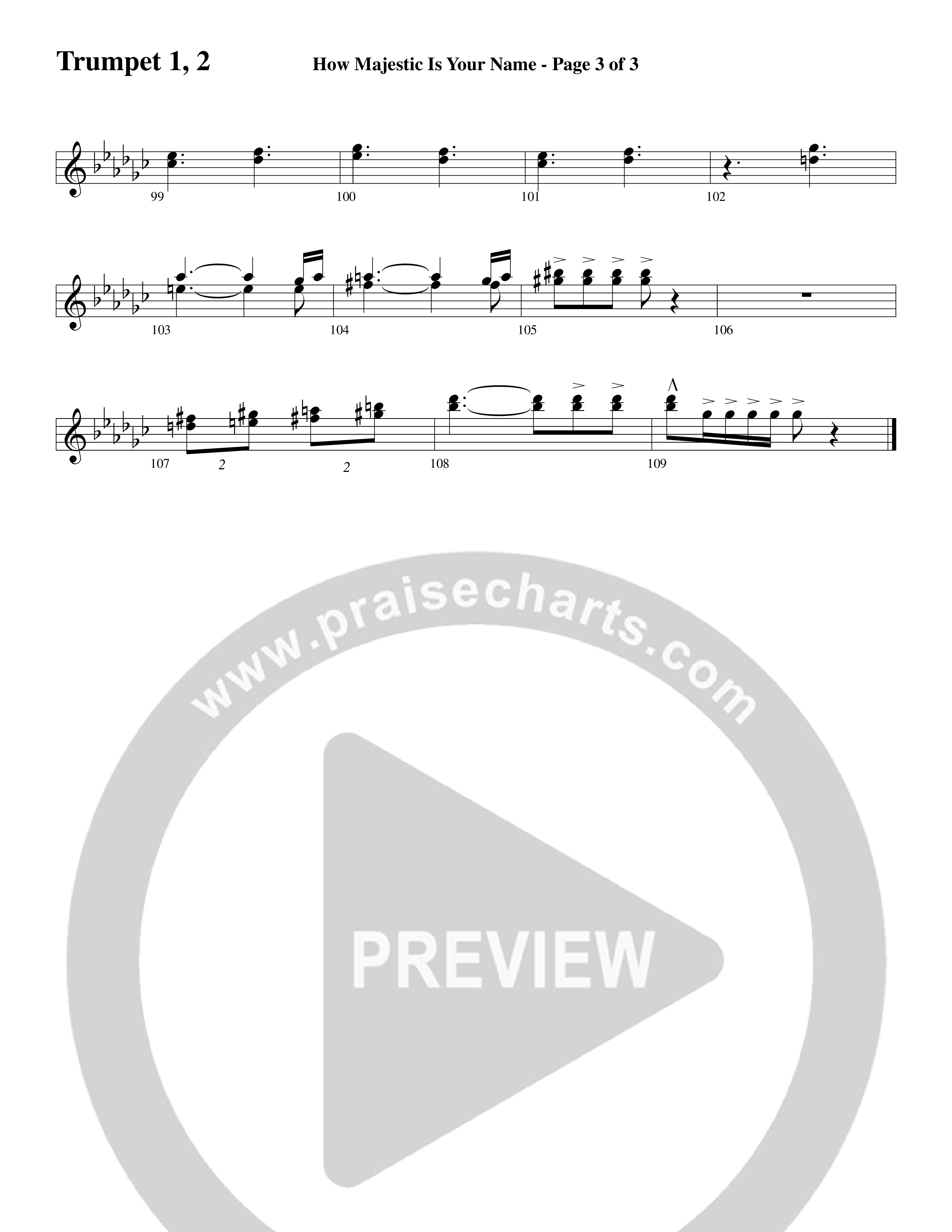 How Majestic Is Your Name (Choral Anthem SATB) Trumpet (Word Music Choral / Arr. Lari Goss / Regi Stone)