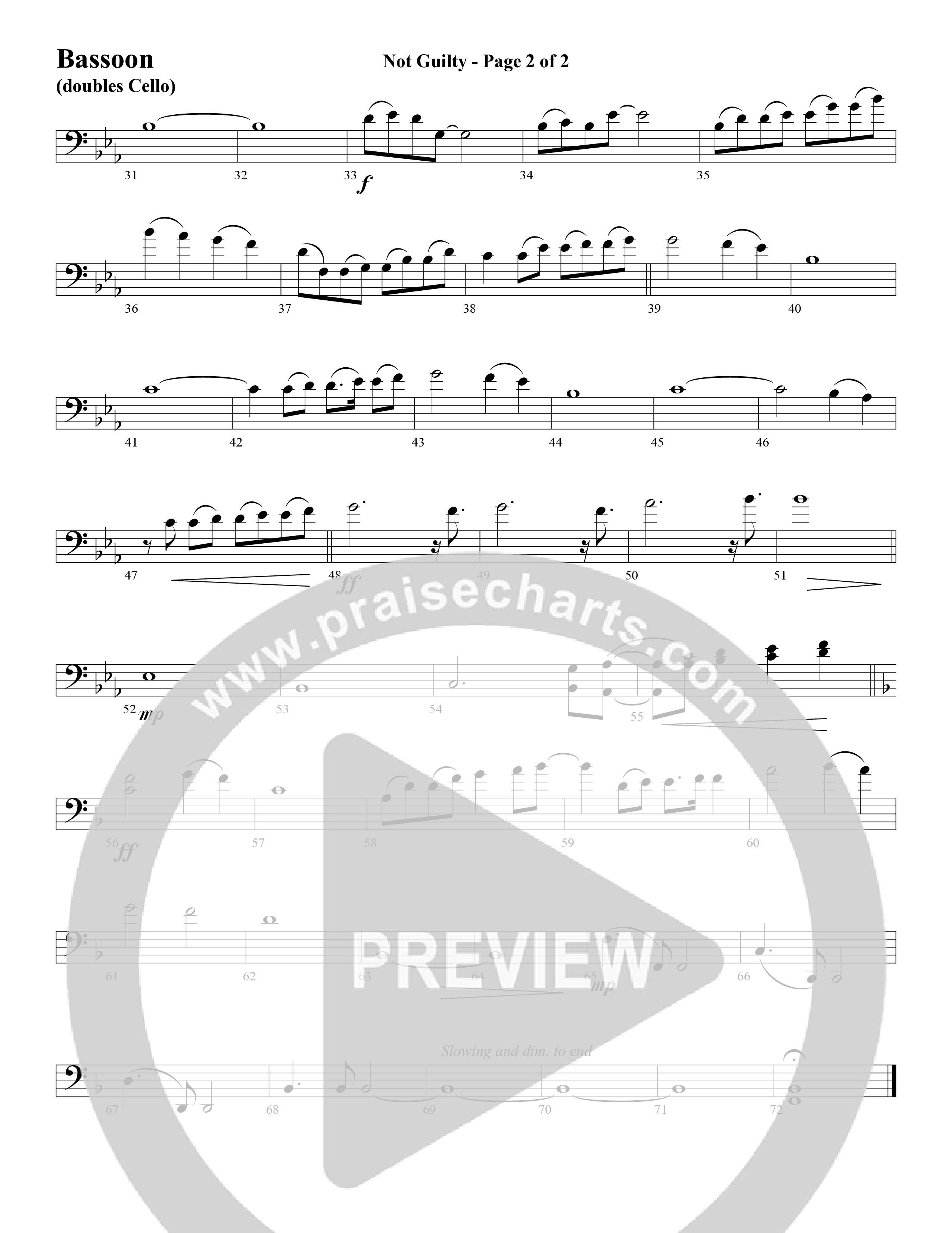 Not Guilty (Choral Anthem SATB) Bassoon (Word Music Choral / Arr. David T. Clydesdale)