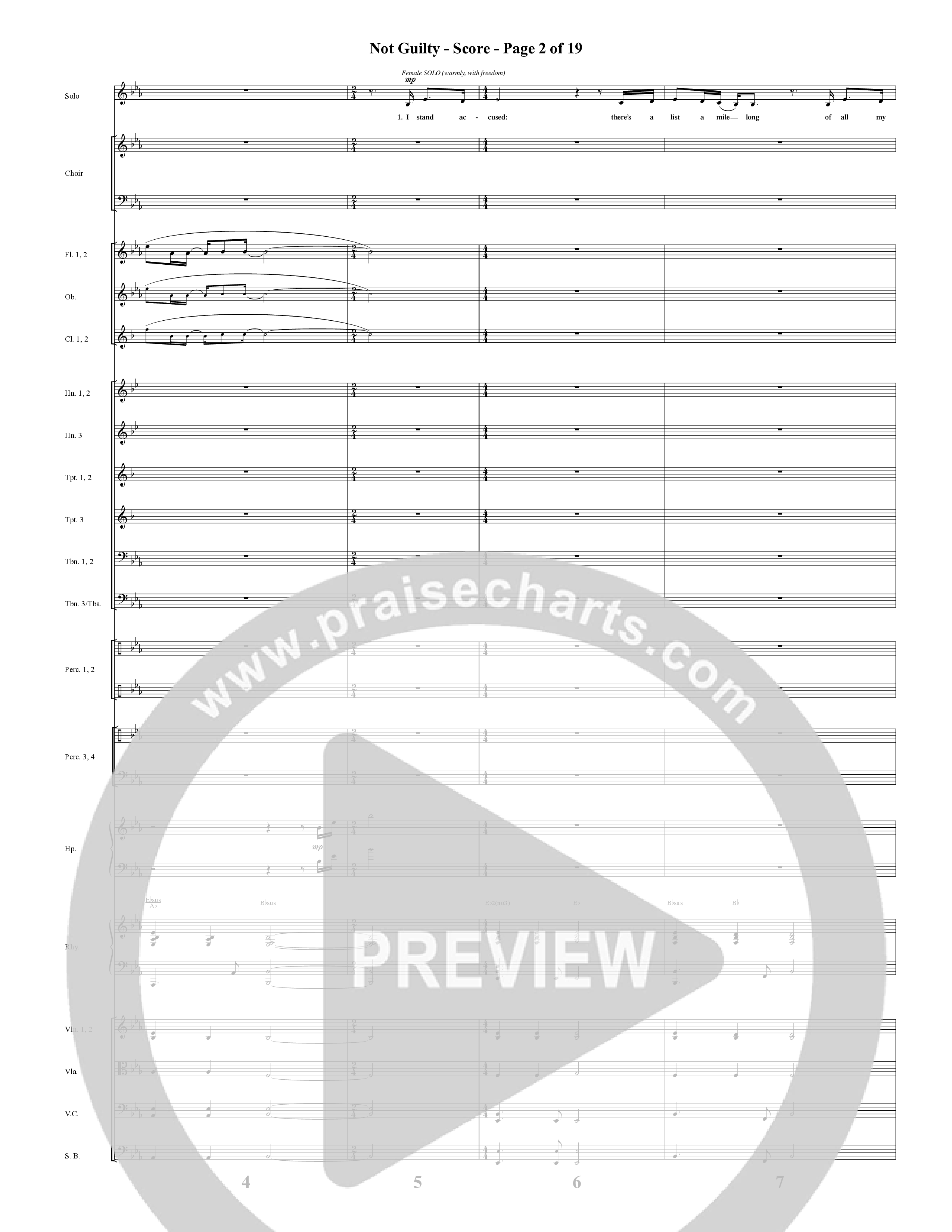 Not Guilty (Choral Anthem SATB) Orchestration (Word Music Choral / Arr. David T. Clydesdale)