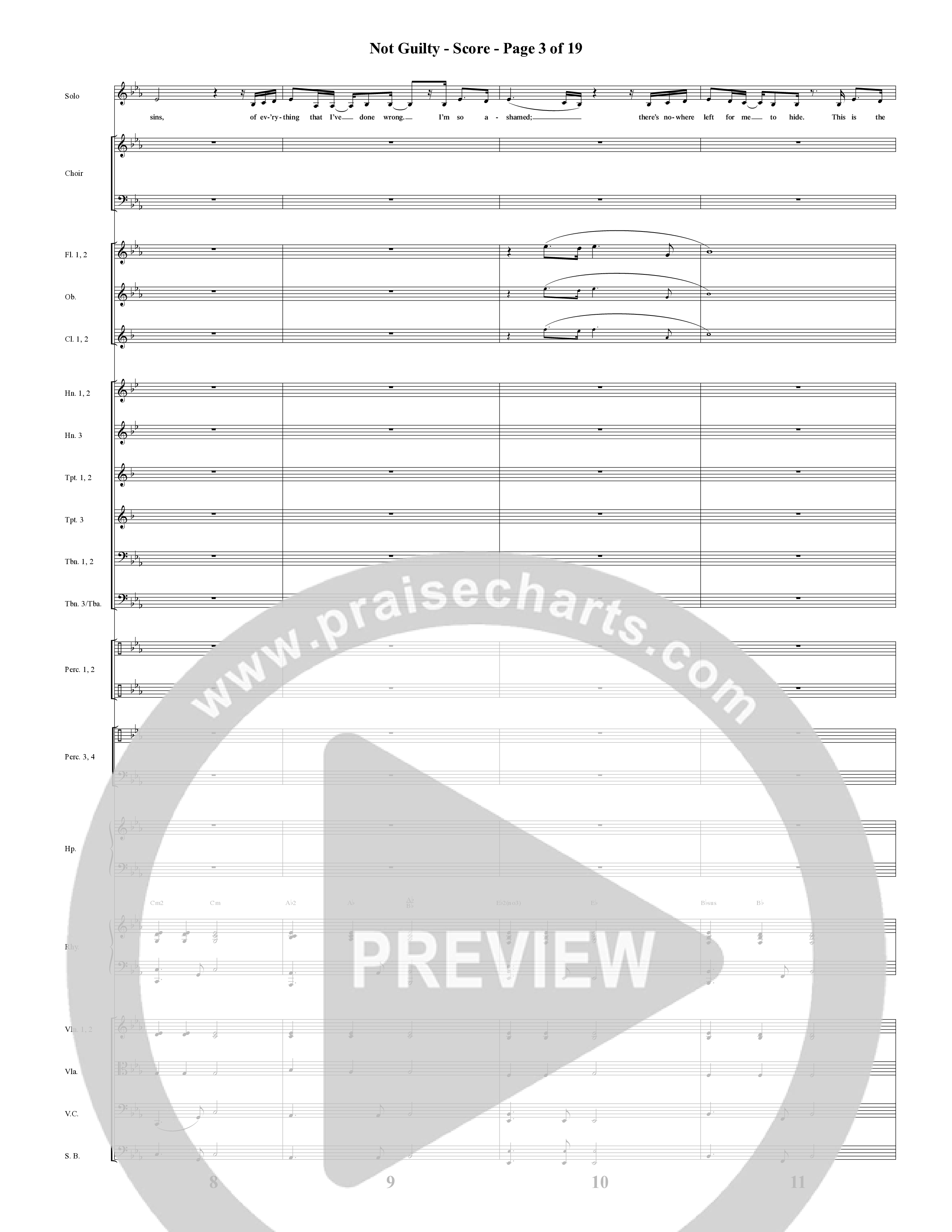 Not Guilty (Choral Anthem SATB) Orchestration (Word Music Choral / Arr. David T. Clydesdale)