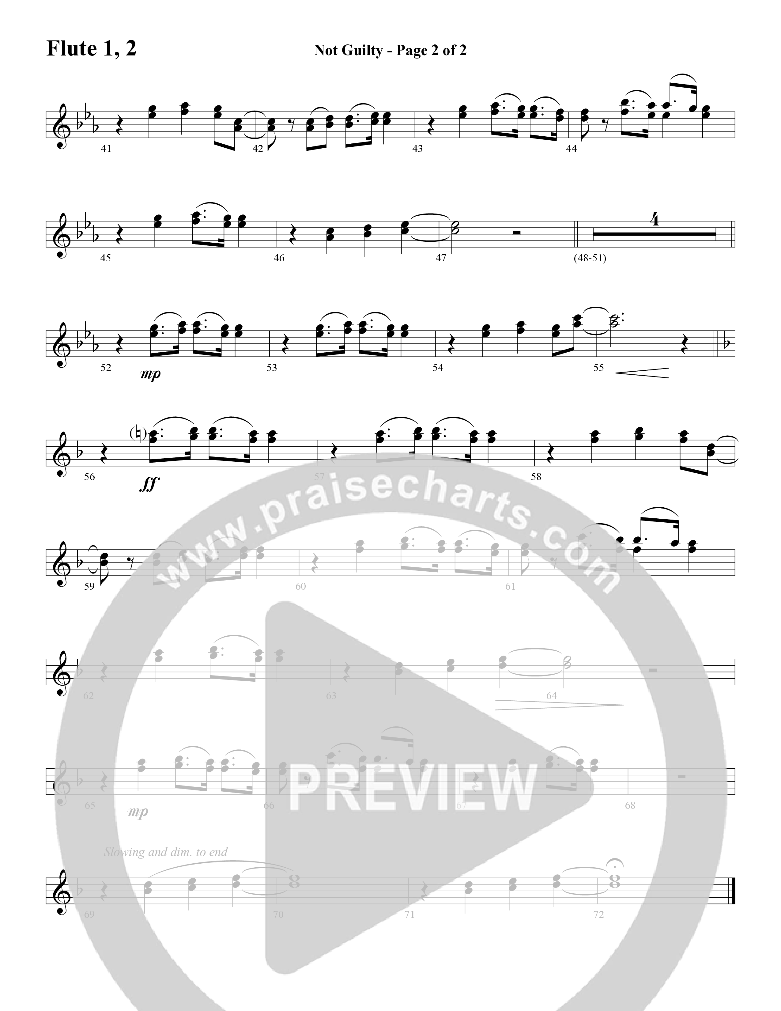 Not Guilty (Choral Anthem SATB) Flute 1/2 (Word Music Choral / Arr. David T. Clydesdale)