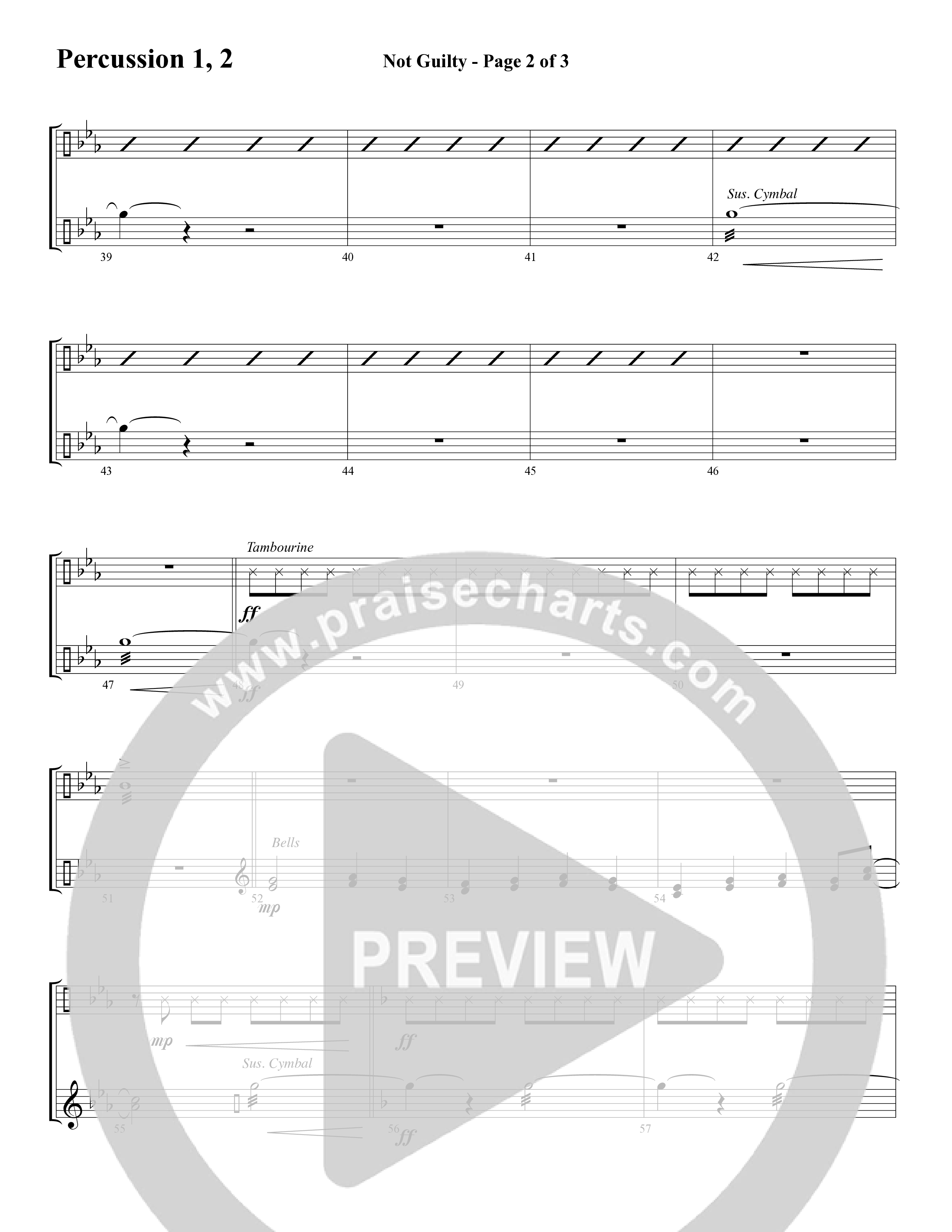 Not Guilty (Choral Anthem SATB) Percussion (Word Music Choral / Arr. David T. Clydesdale)