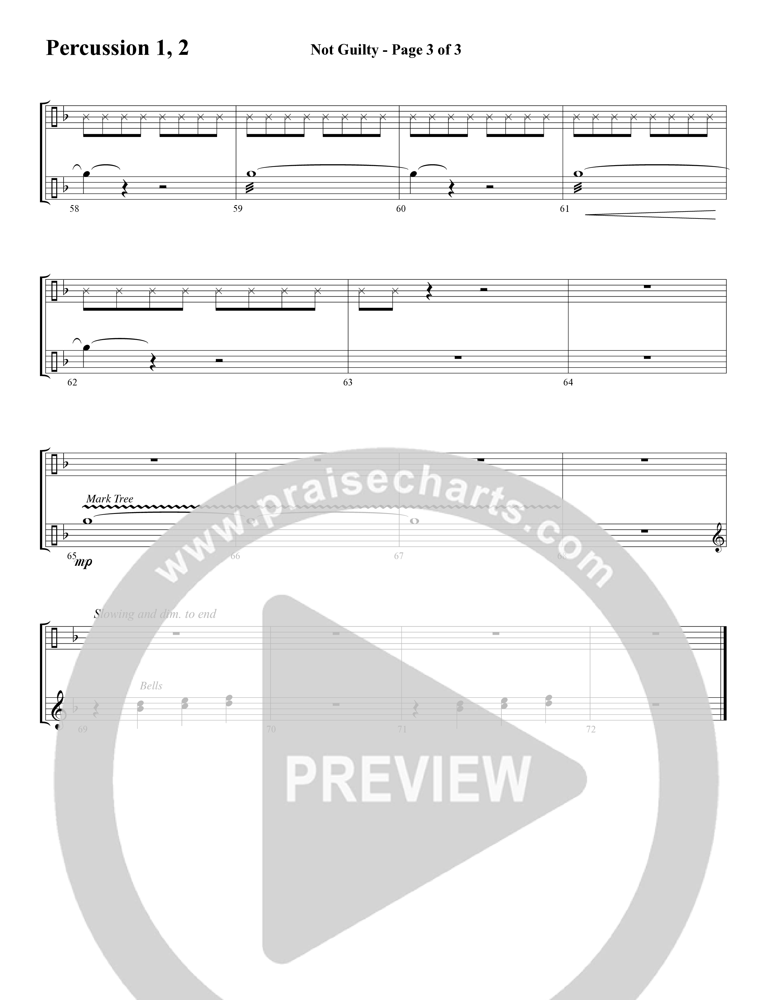 Not Guilty (Choral Anthem SATB) Percussion (Word Music Choral / Arr. David T. Clydesdale)