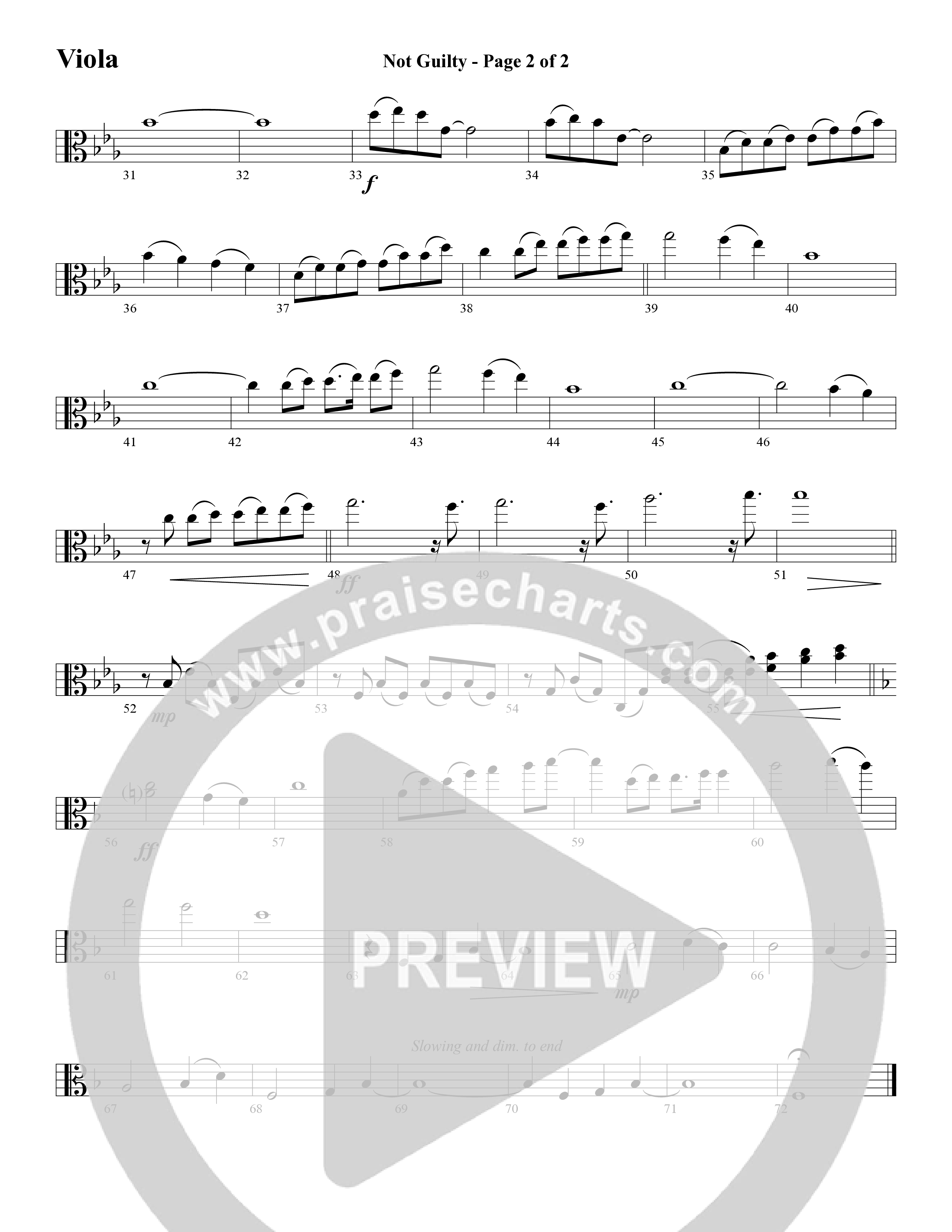 Not Guilty (Choral Anthem SATB) Viola (Word Music Choral / Arr. David T. Clydesdale)