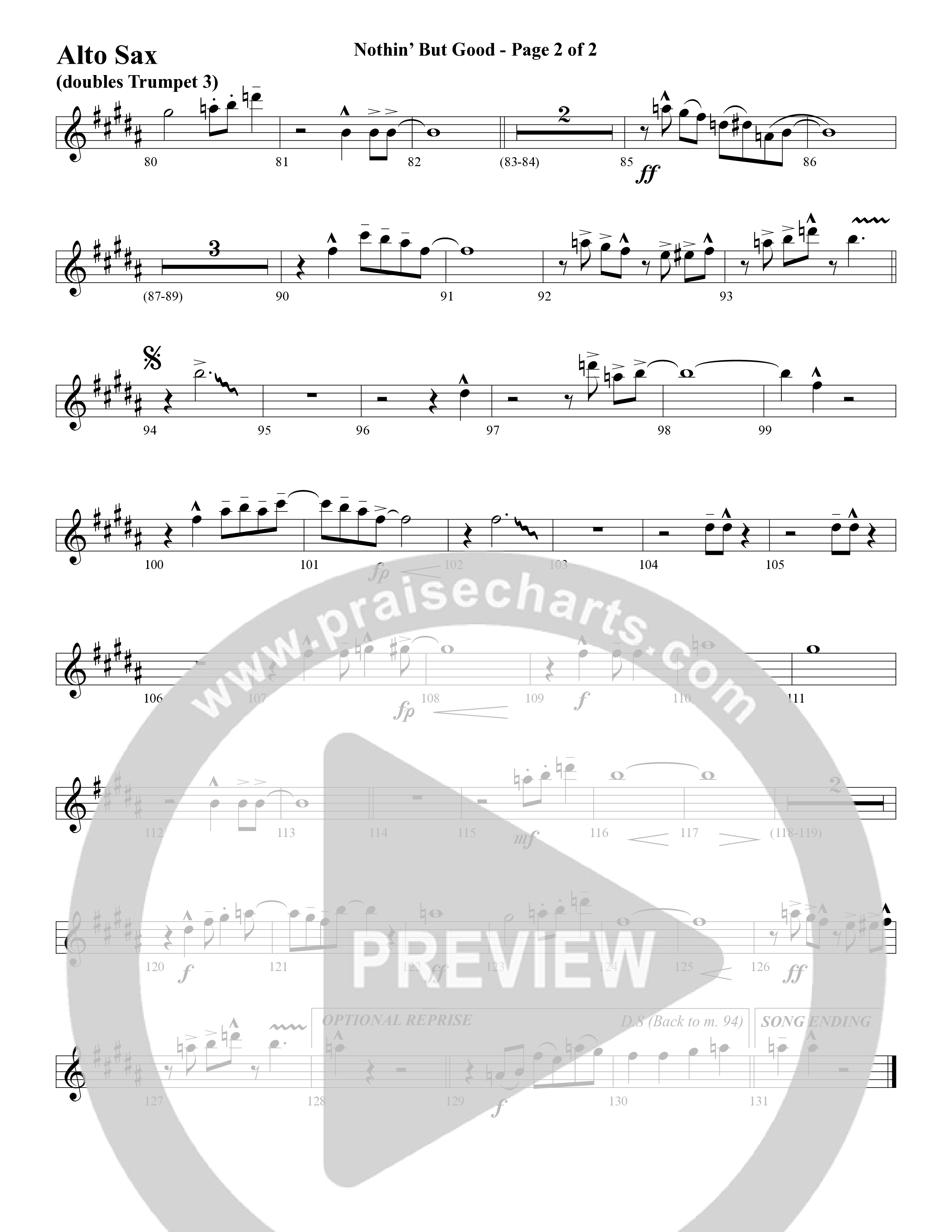 Nothin’ But Good (Choral Anthem SATB) Alto Sax (Word Music Choral / Arr. Russell Mauldin)