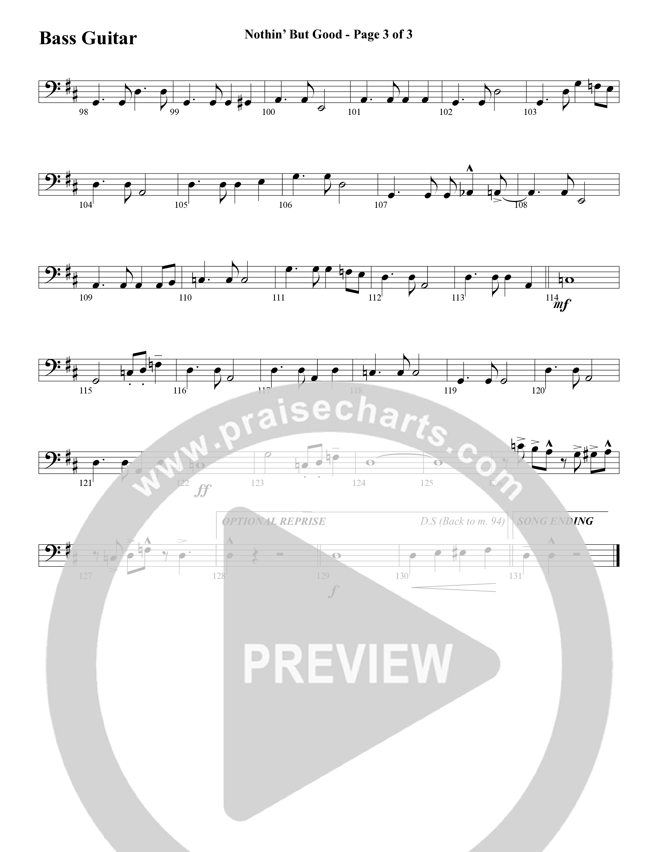 Nothin’ But Good (Choral Anthem SATB) Bass Guitar (Word Music Choral / Arr. Russell Mauldin)