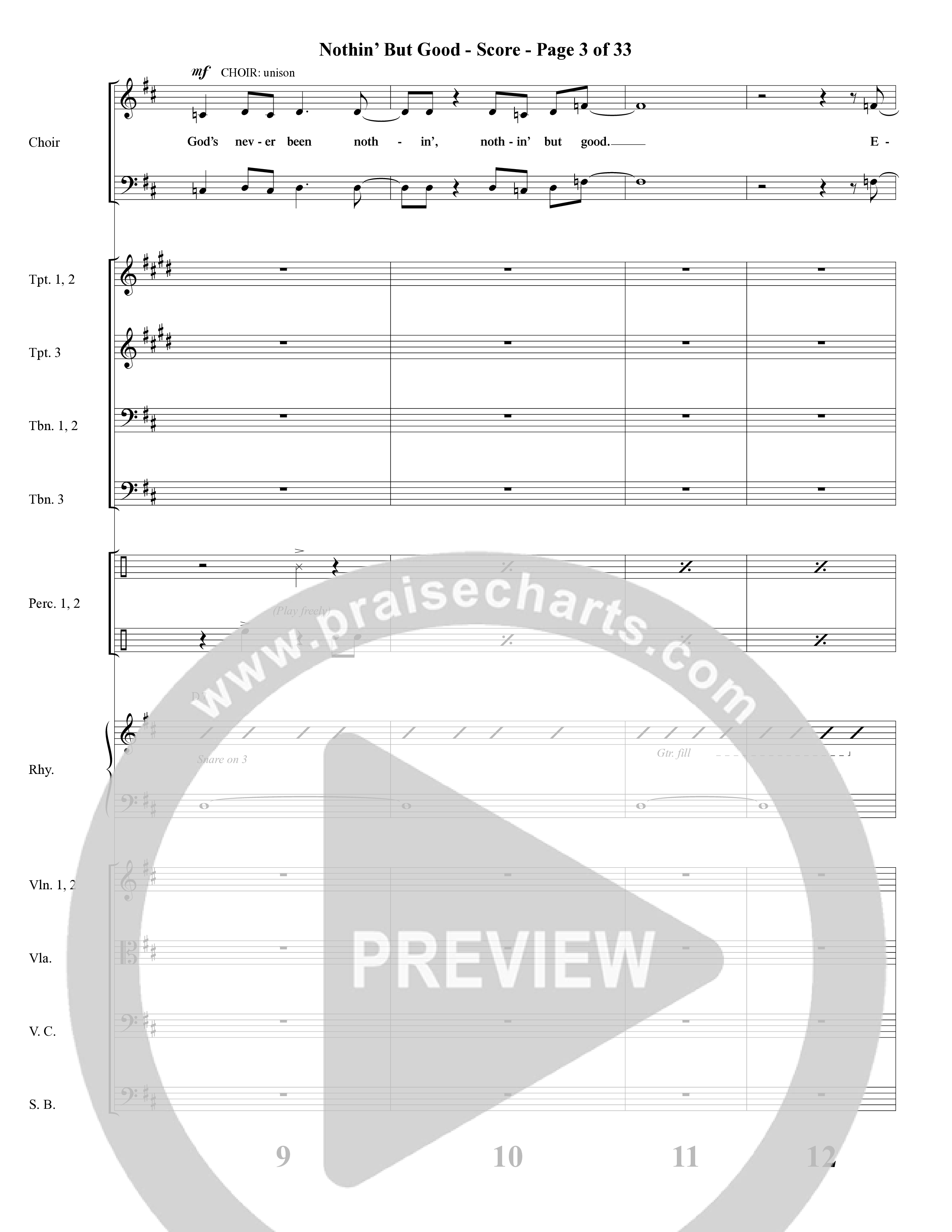 Nothin’ But Good (Choral Anthem SATB) Orchestration (Word Music Choral / Arr. Russell Mauldin)