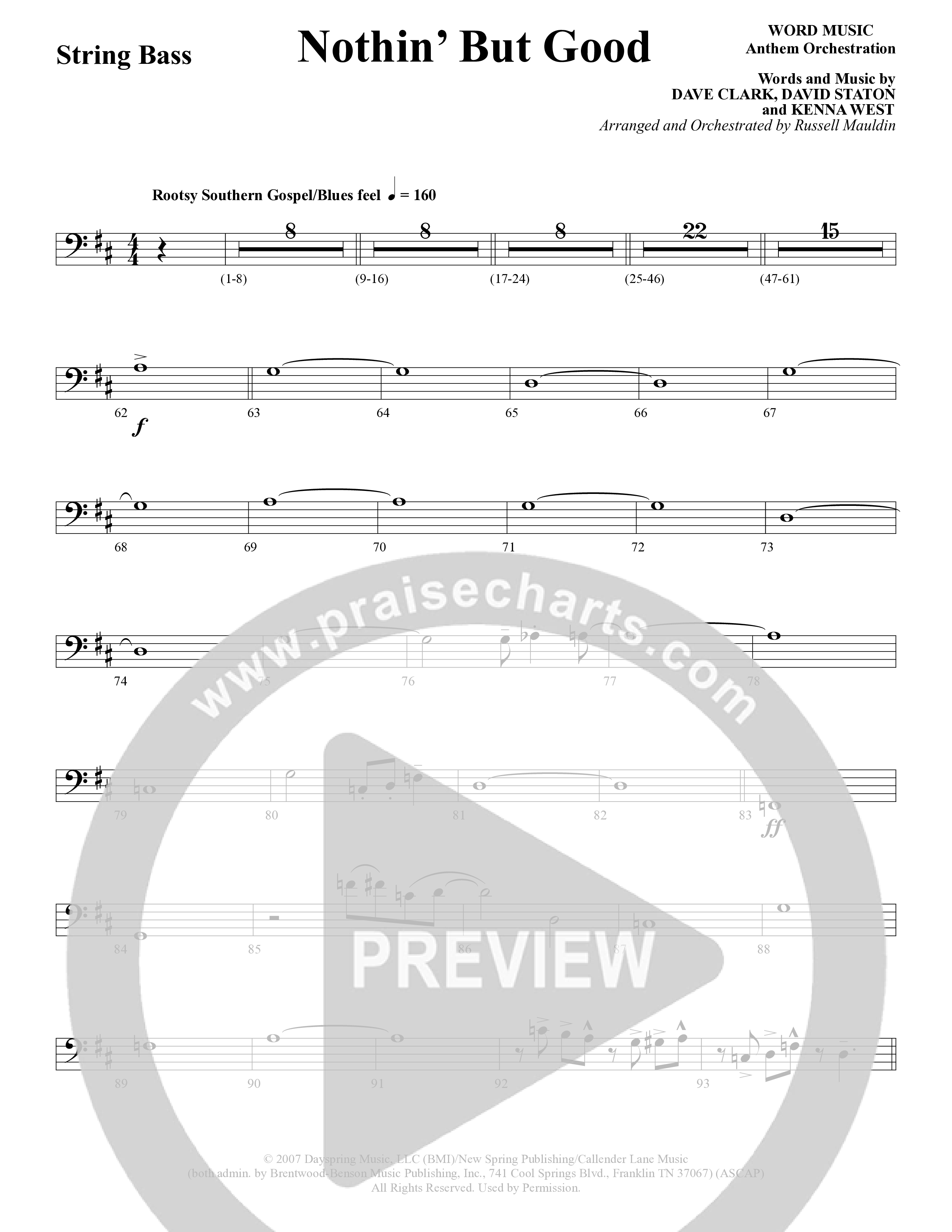 Nothin’ But Good (Choral Anthem SATB) String Bass (Word Music Choral / Arr. Russell Mauldin)
