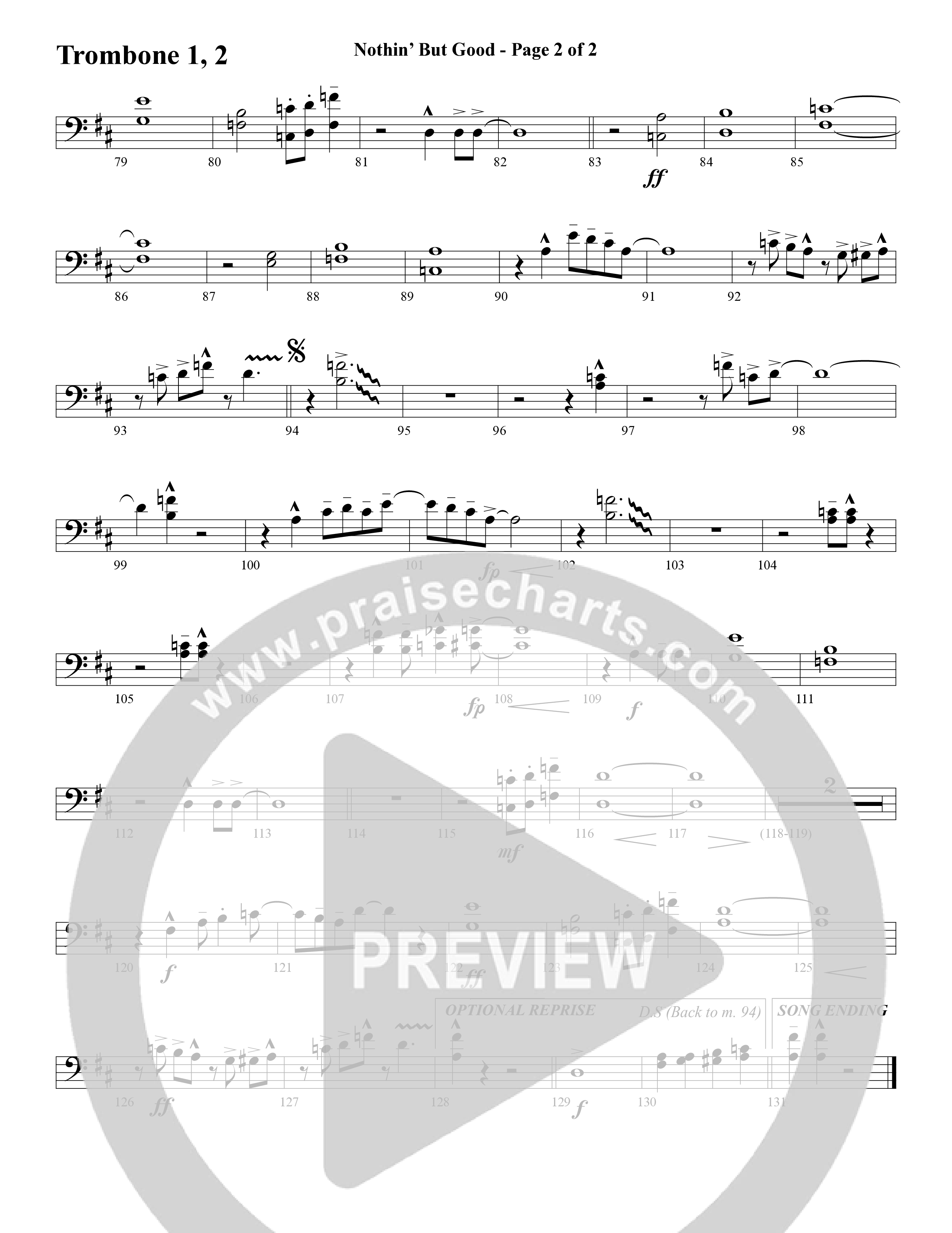 Nothin’ But Good (Choral Anthem SATB) Trombone 1/2 (Word Music Choral / Arr. Russell Mauldin)