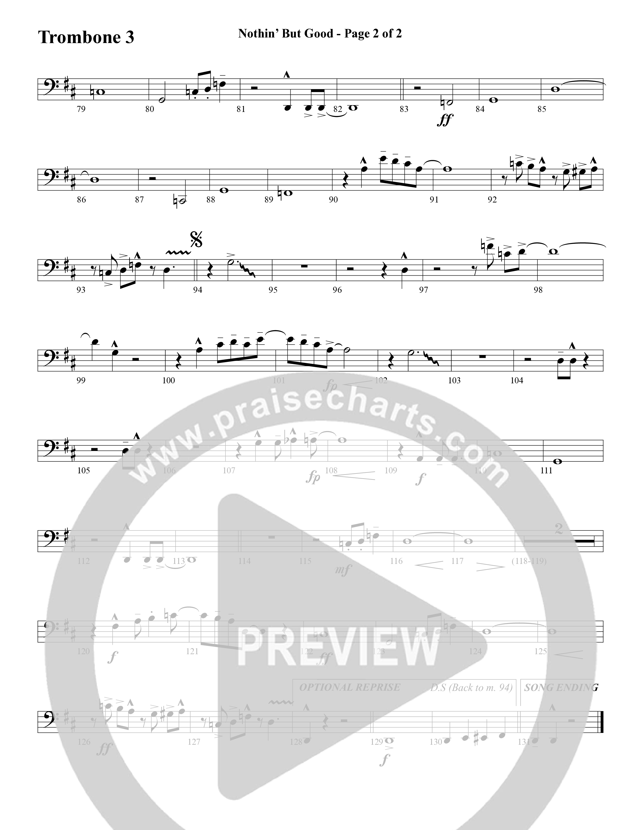 Nothin’ But Good (Choral Anthem SATB) Trombone 3 (Word Music Choral / Arr. Russell Mauldin)