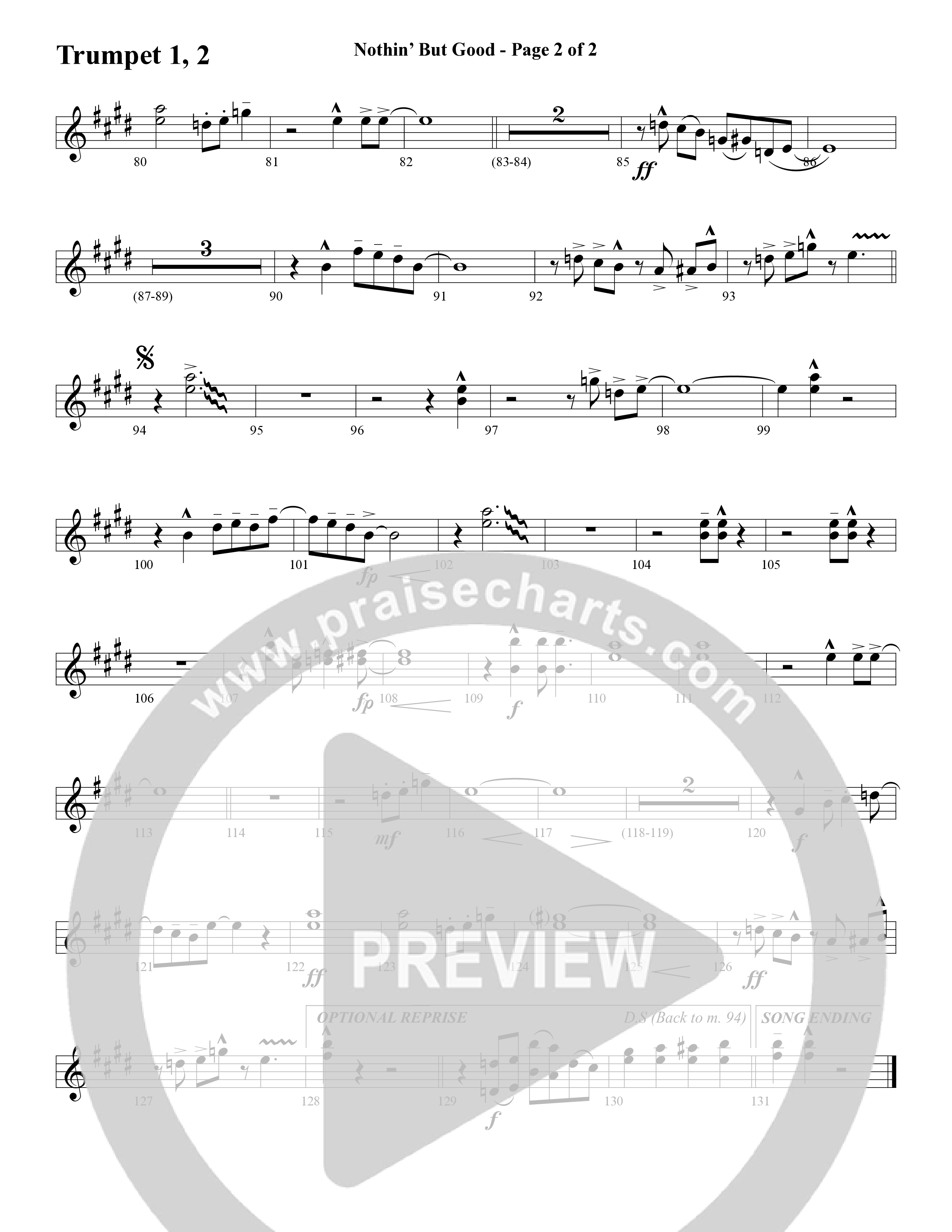 Nothin’ But Good (Choral Anthem SATB) Trumpet 1,2 (Word Music Choral / Arr. Russell Mauldin)