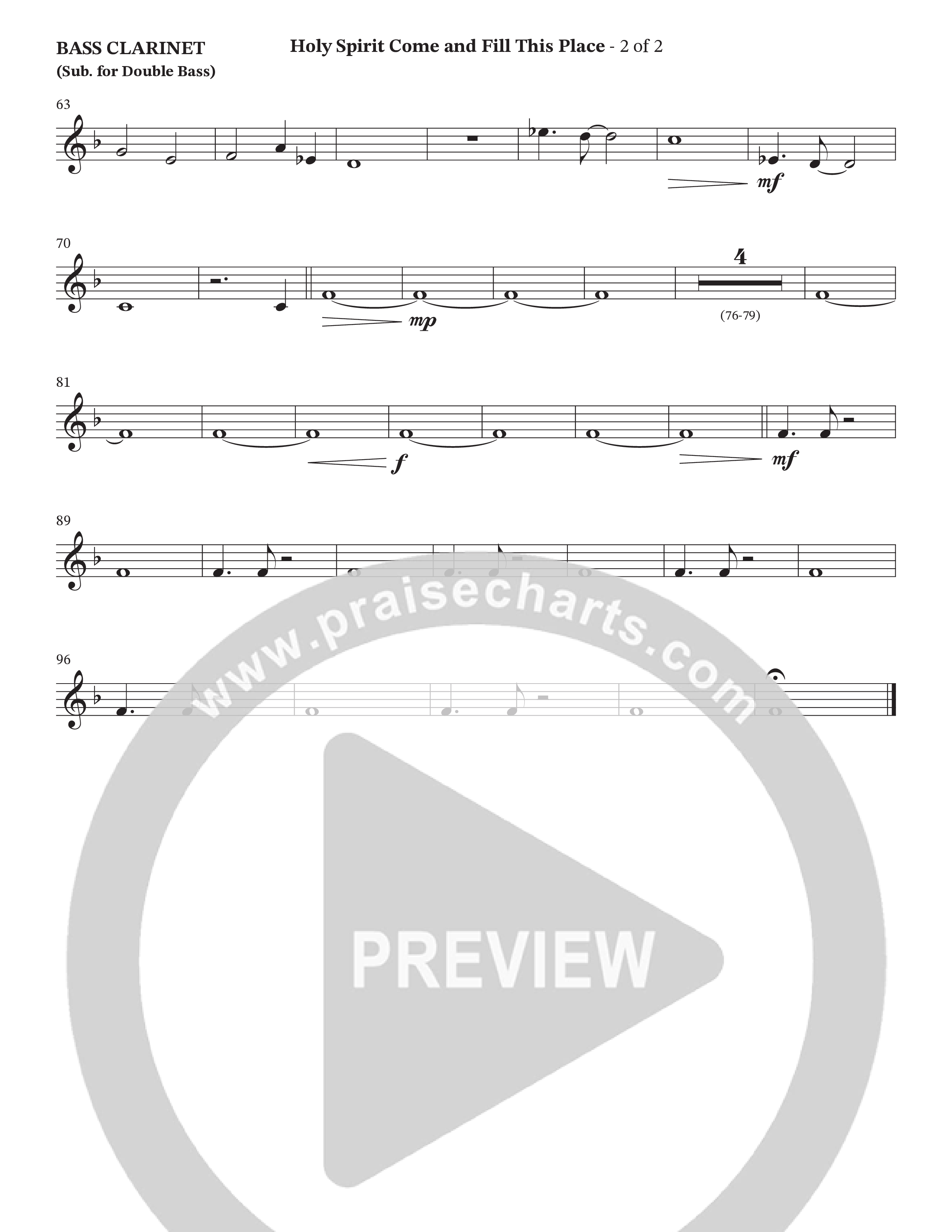 Holy Spirit Come And Fill This Place (Choral Anthem SATB) Bass Clarinet (Cana's Voice / Arr. Wayne Haun)