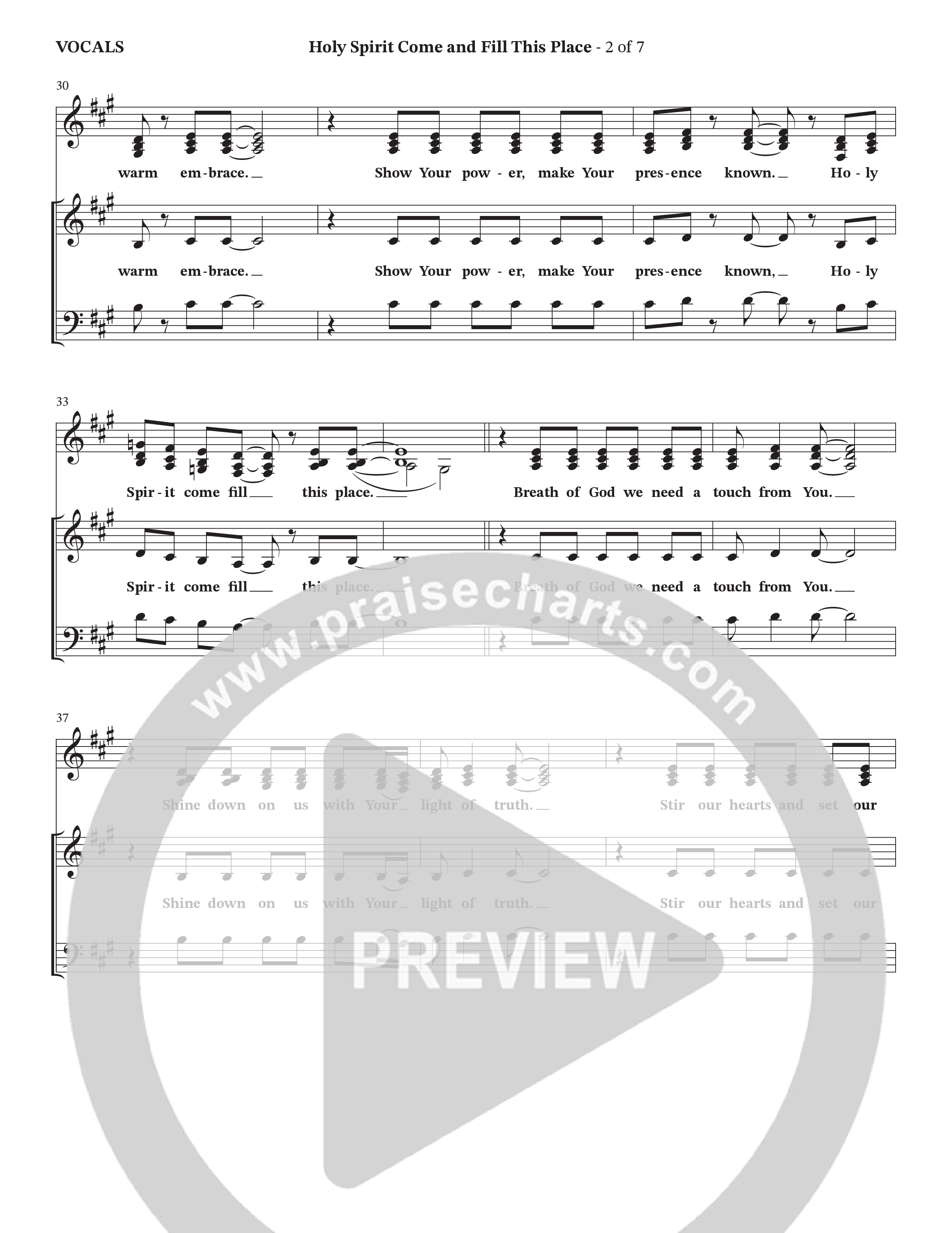 Holy Spirit Come And Fill This Place (Choral Anthem SATB) Choir Sheet (Cana's Voice / Arr. Wayne Haun)