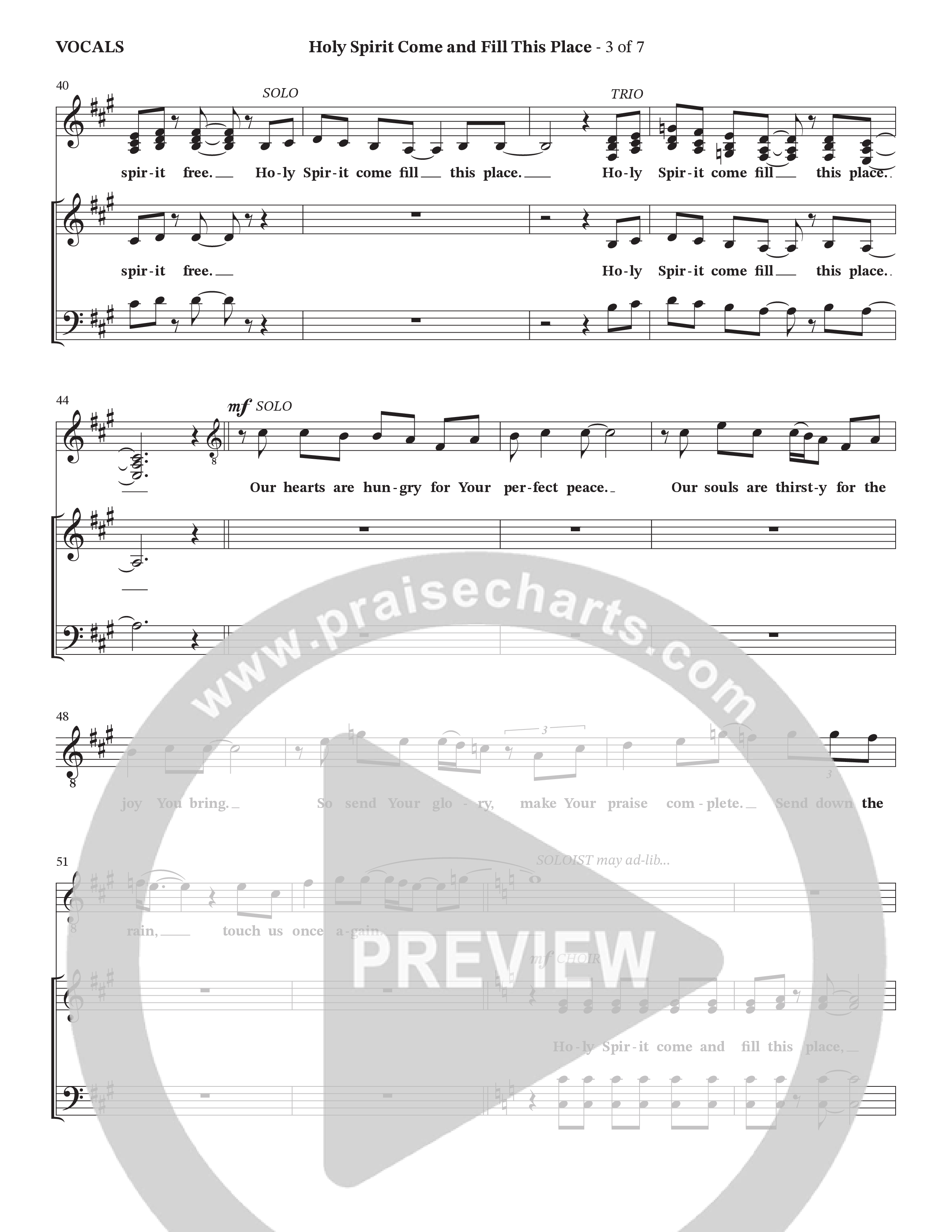Holy Spirit Come And Fill This Place (Choral Anthem SATB) Choir Sheet (Cana's Voice / Arr. Wayne Haun)
