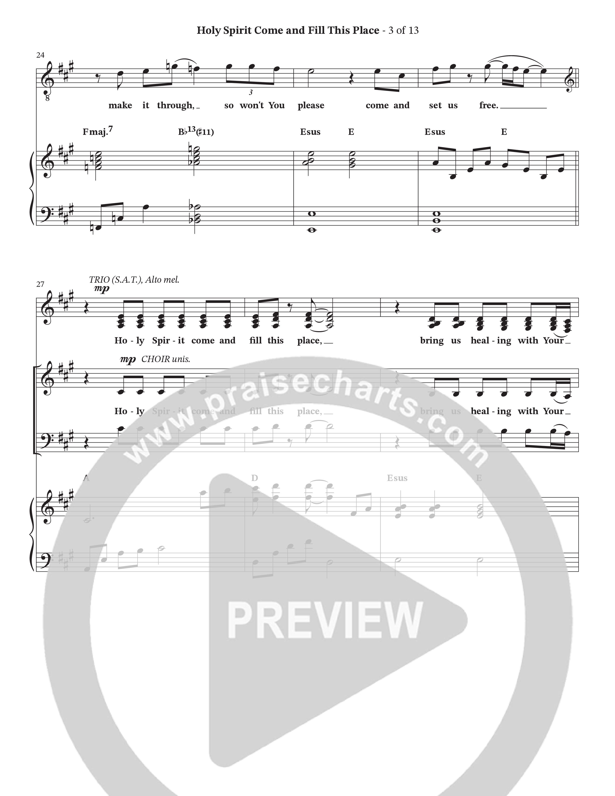 Holy Spirit Come And Fill This Place (Choral Anthem SATB) Piano/Vocal Pack (Cana's Voice / Arr. Wayne Haun)