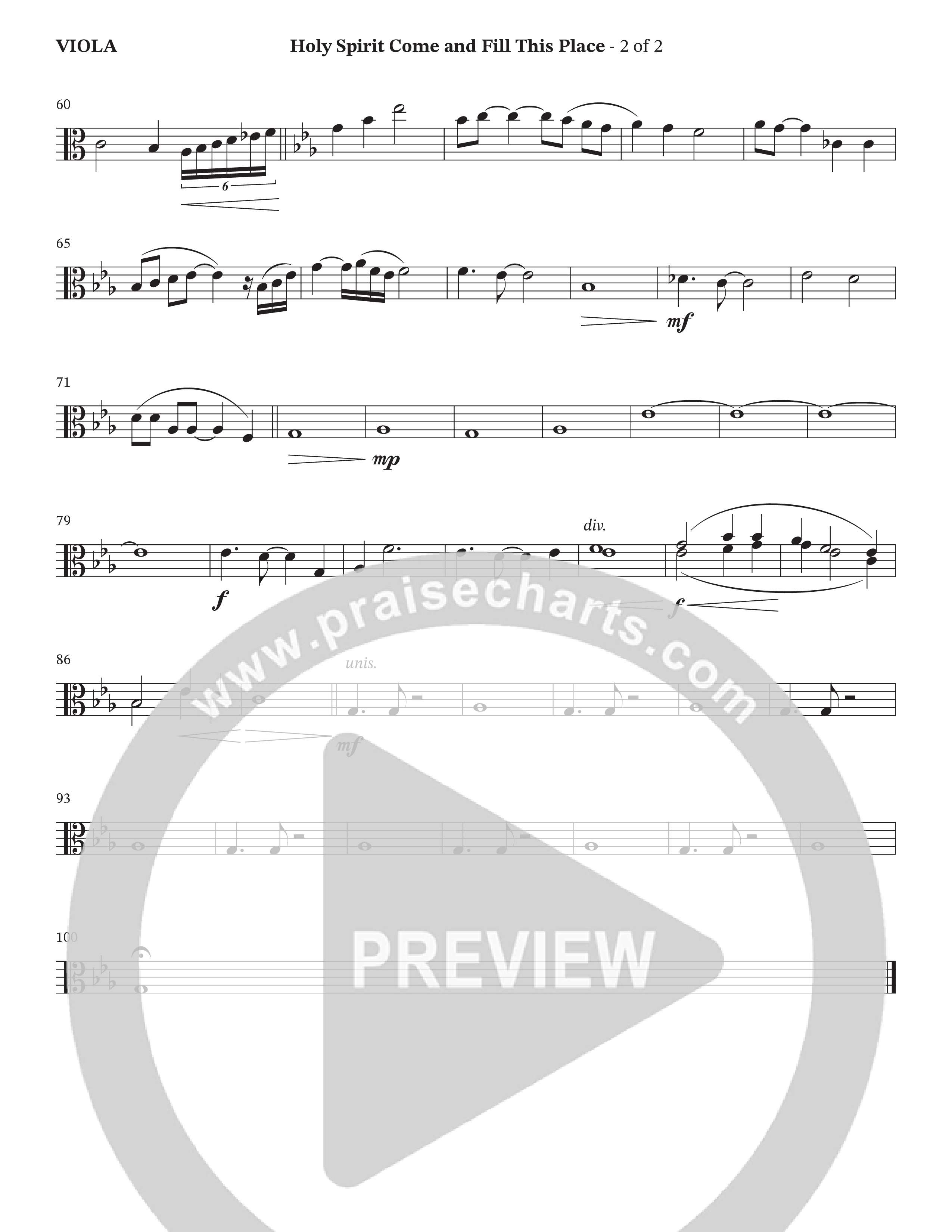 Holy Spirit Come And Fill This Place (Choral Anthem SATB) Viola (Cana's Voice / Arr. Wayne Haun)