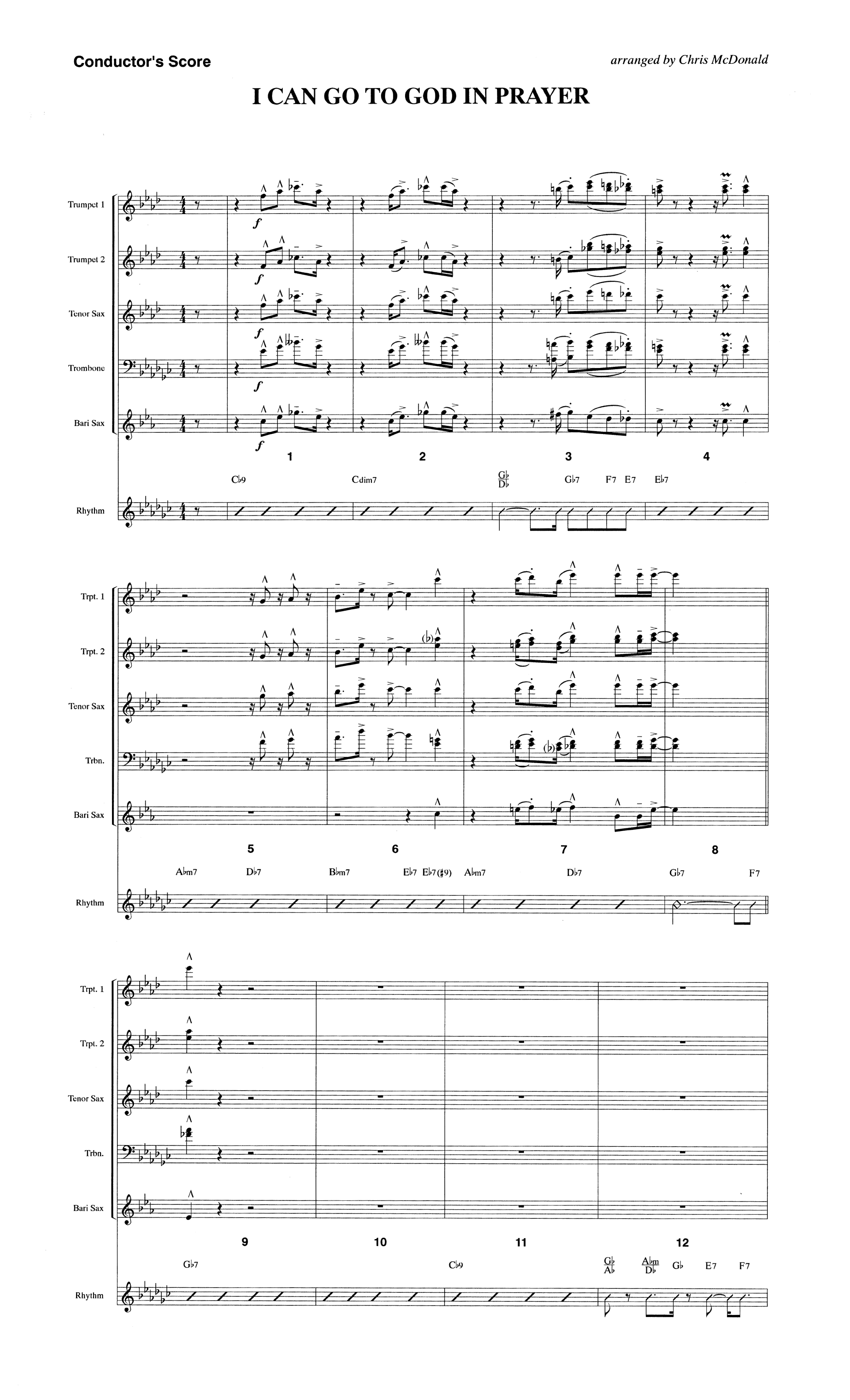 I Can Go To God In Prayer (Choral Anthem SATB) Orchestration (The Brooklyn Tabernacle Choir / Arr. Carol Cymbala)