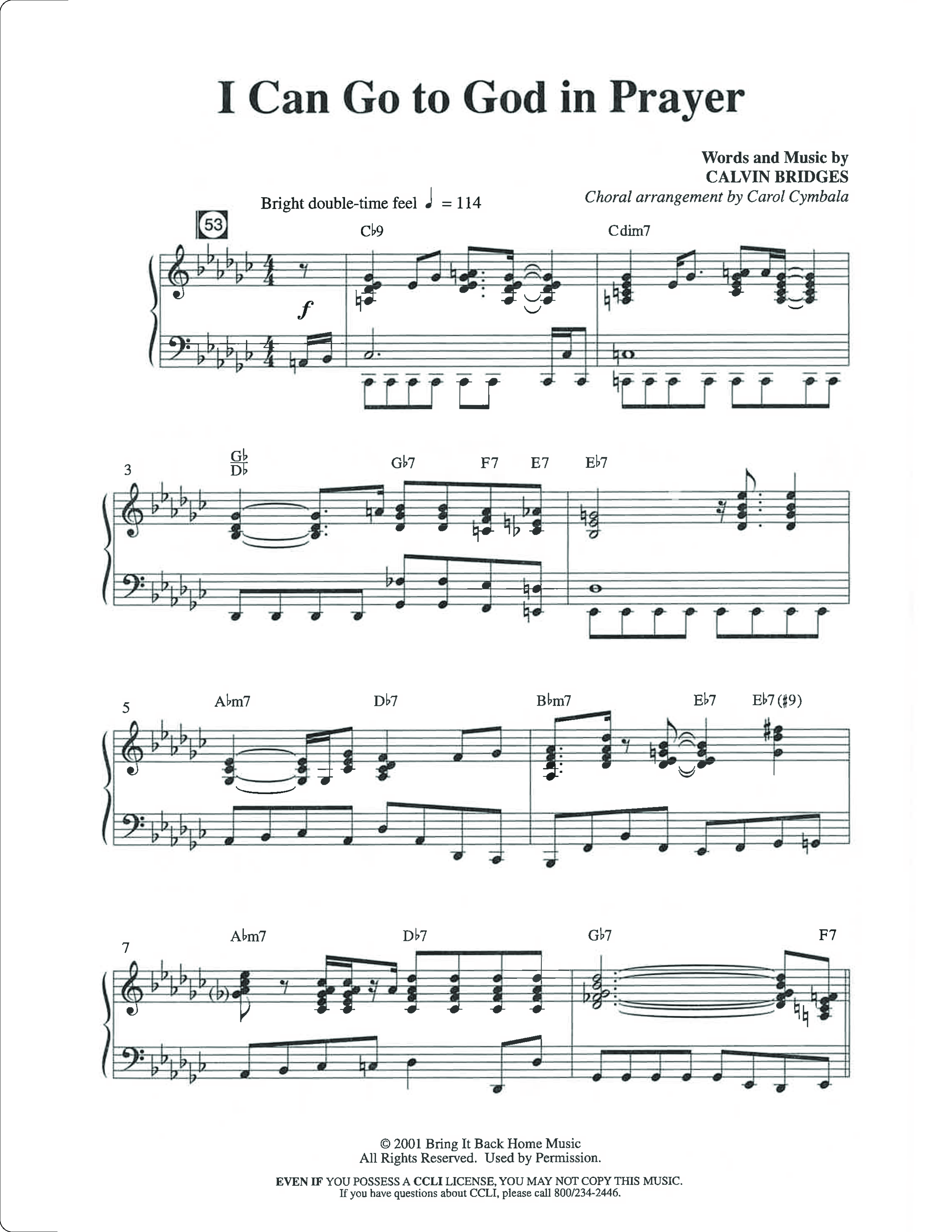 I Can Go To God In Prayer (Choral Anthem SATB) Anthem (SATB/Piano) (The Brooklyn Tabernacle Choir / Arr. Carol Cymbala)