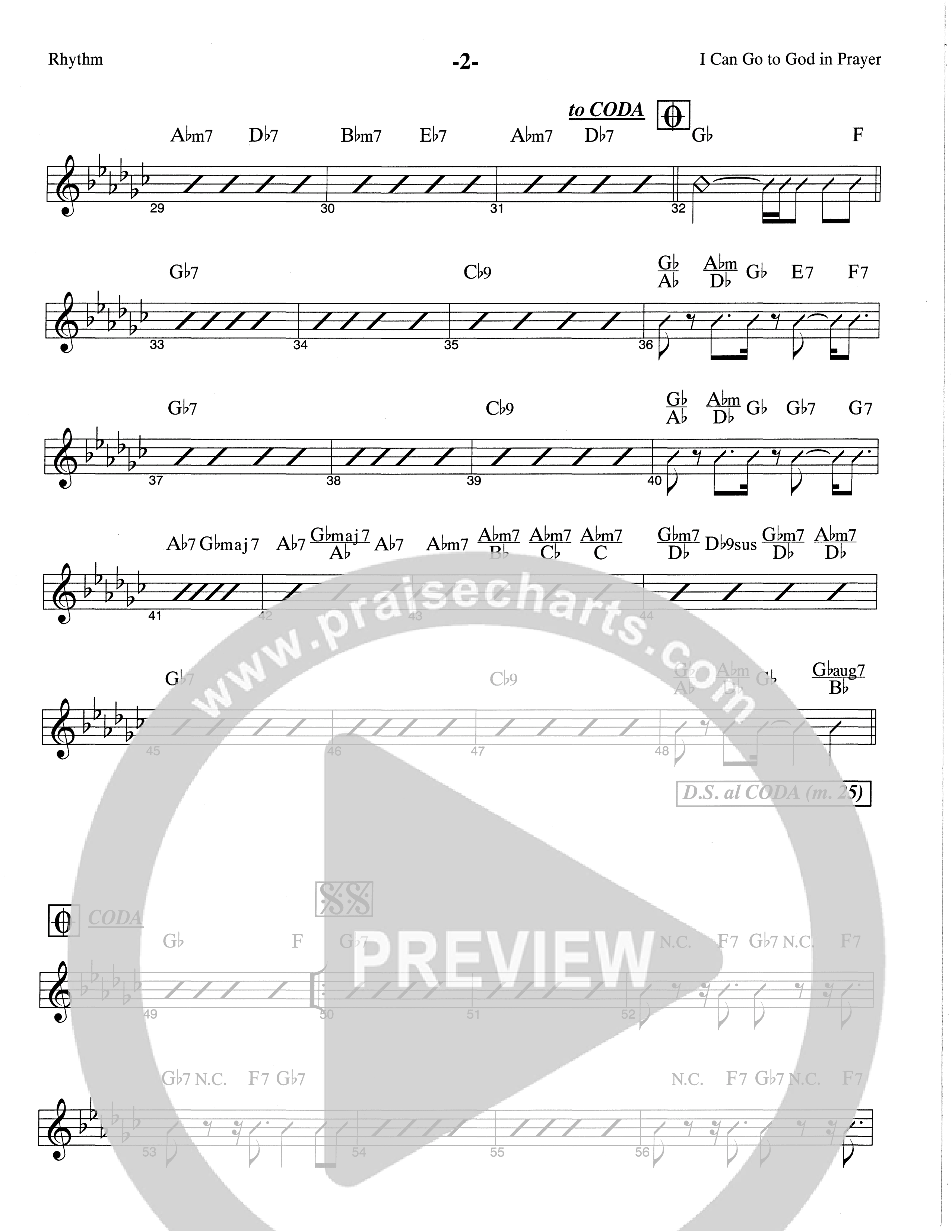 I Can Go To God In Prayer (Choral Anthem SATB) Rhythm Chart (The Brooklyn Tabernacle Choir / Arr. Carol Cymbala)