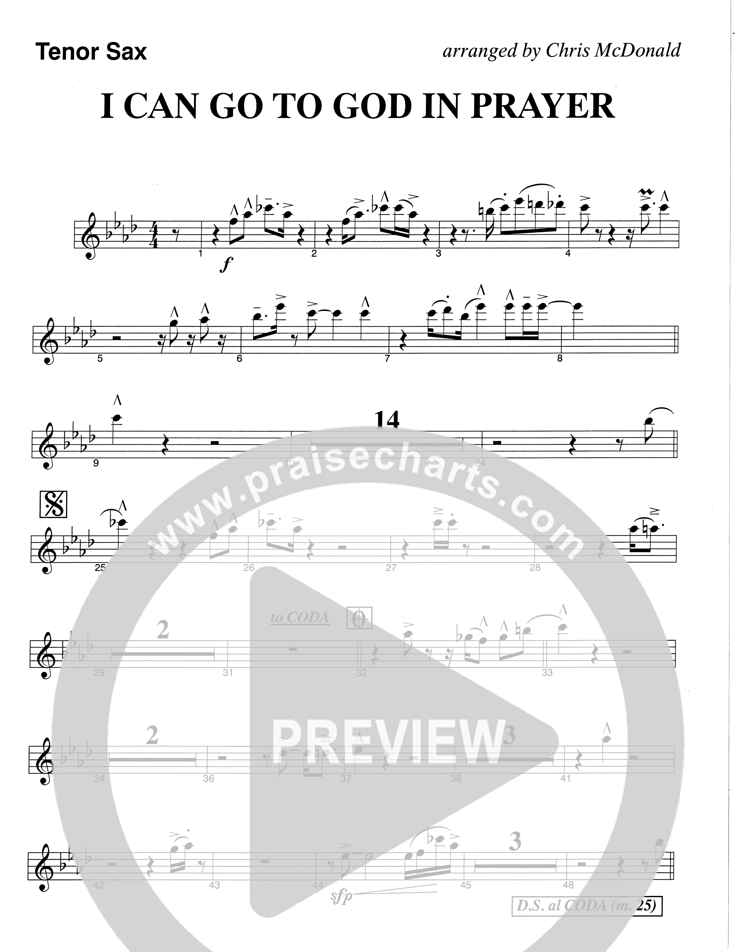I Can Go To God In Prayer (Choral Anthem SATB) Tenor Sax/Baritone T.C. (The Brooklyn Tabernacle Choir / Arr. Carol Cymbala)