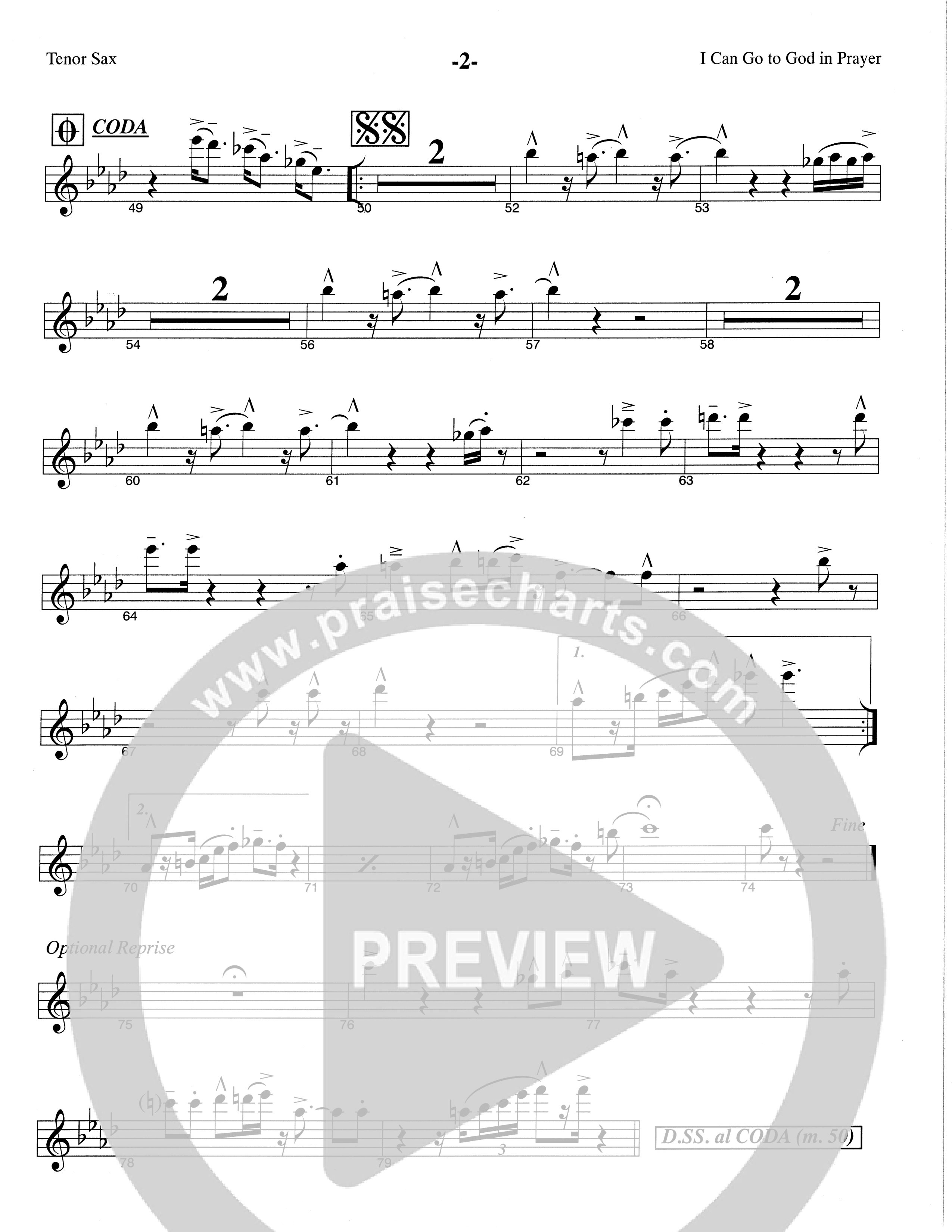 I Can Go To God In Prayer (Choral Anthem SATB) Tenor Sax/Baritone T.C. (The Brooklyn Tabernacle Choir / Arr. Carol Cymbala)