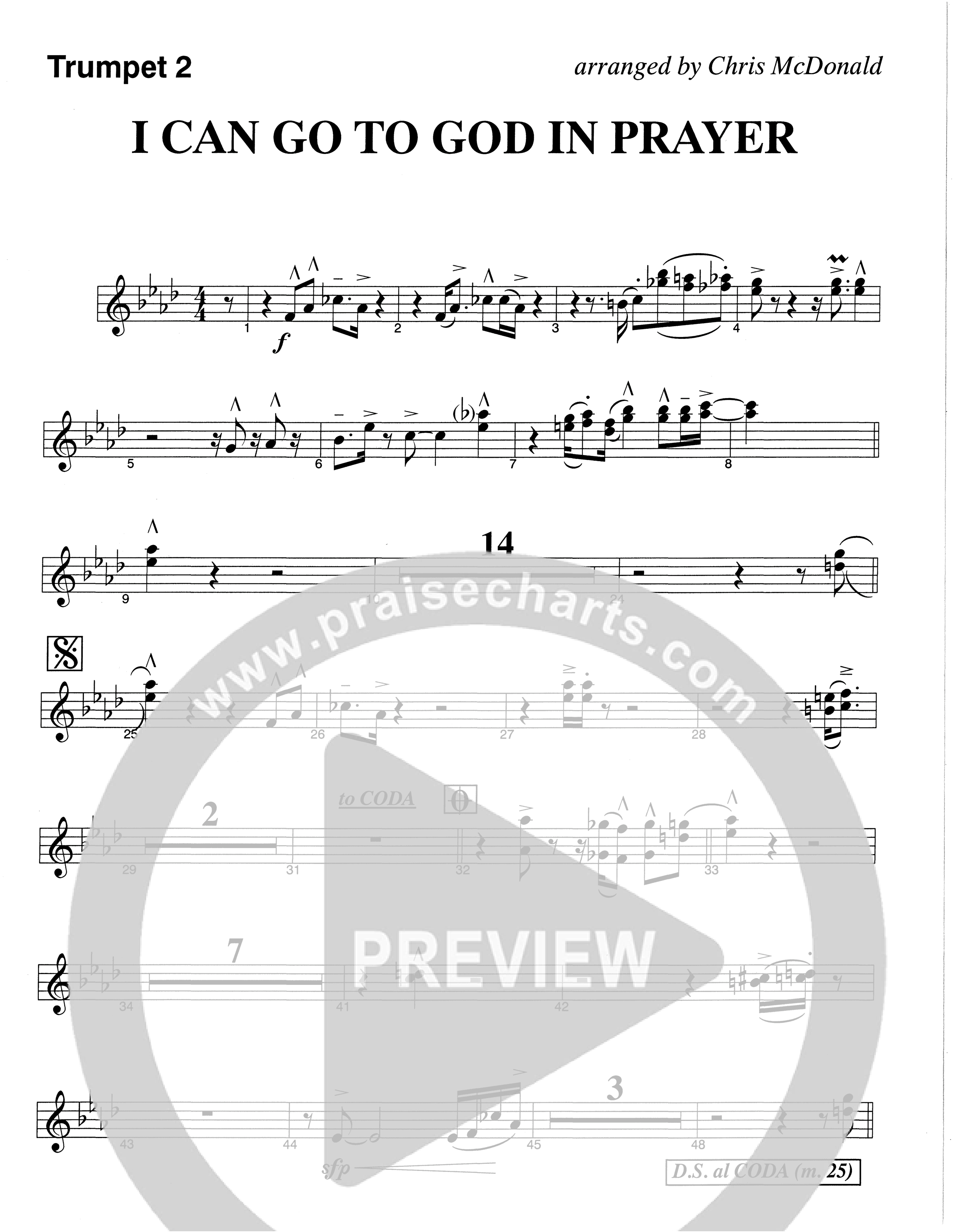 I Can Go To God In Prayer (Choral Anthem SATB) Trumpet 2 (The Brooklyn Tabernacle Choir / Arr. Carol Cymbala)