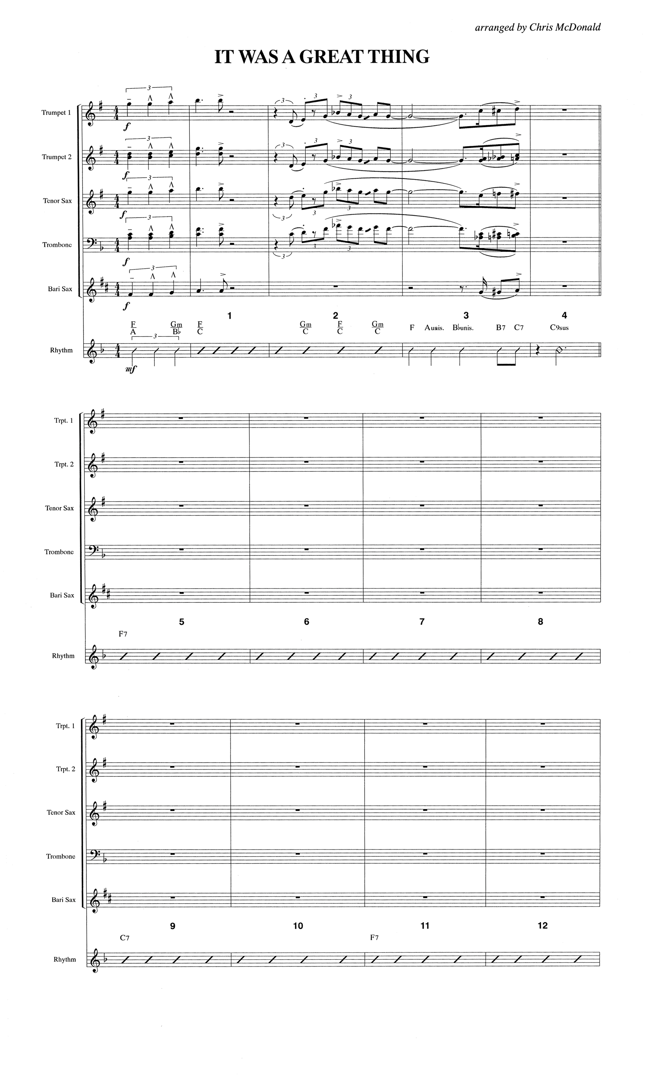 It Was A Great Thing (Choral Anthem SATB) Orchestration (The Brooklyn Tabernacle Choir / Arr. Carol Cymbala)