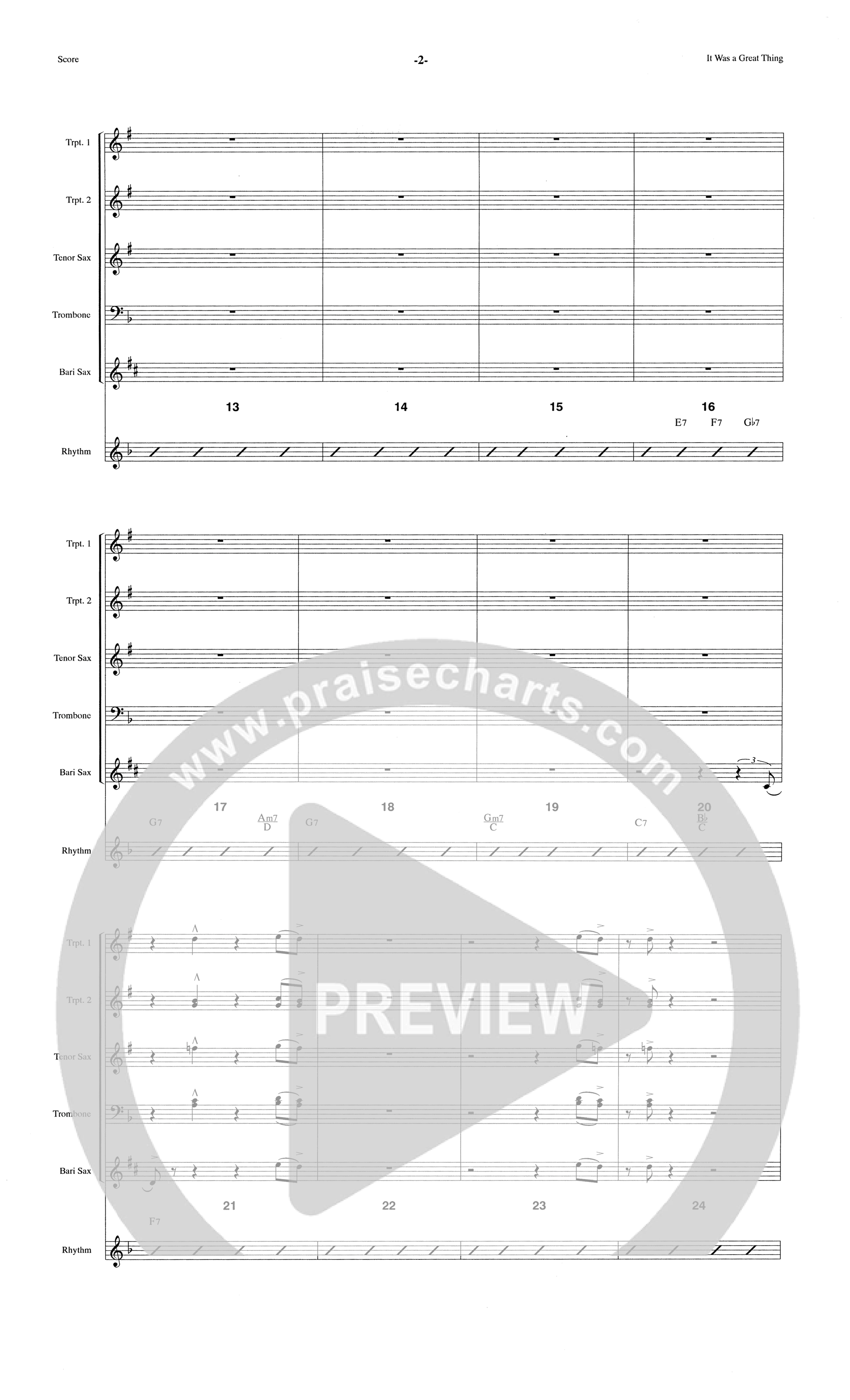 It Was A Great Thing (Choral Anthem SATB) Orchestration (The Brooklyn Tabernacle Choir / Arr. Carol Cymbala)