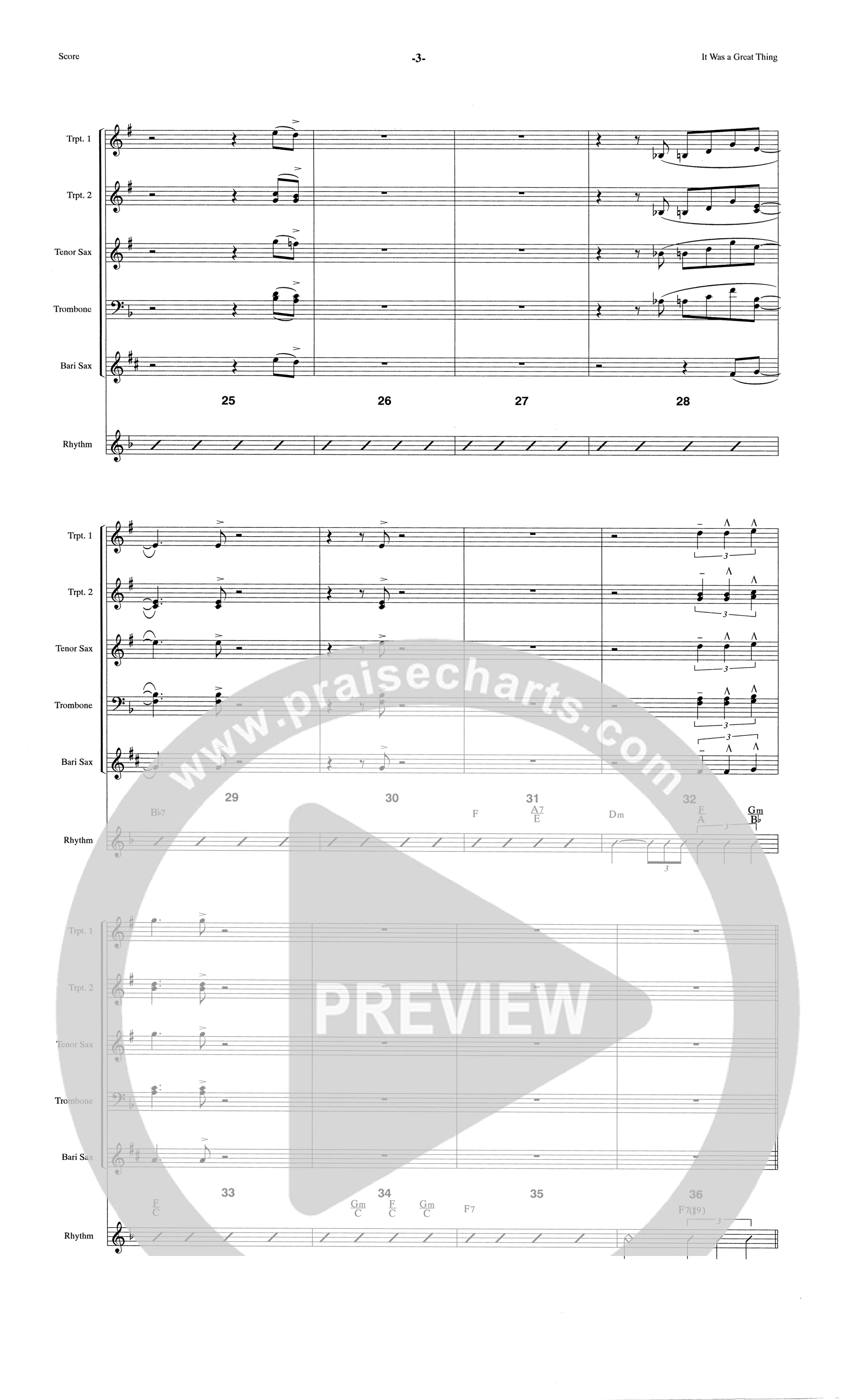 It Was A Great Thing (Choral Anthem SATB) Orchestration (The Brooklyn Tabernacle Choir / Arr. Carol Cymbala)