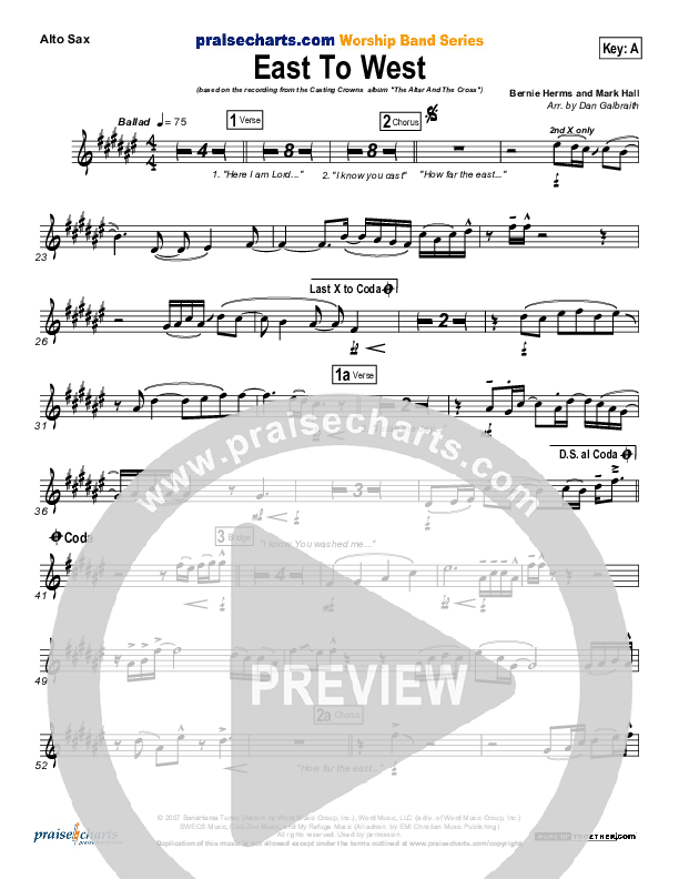 East To West Alto Sax (Casting Crowns)
