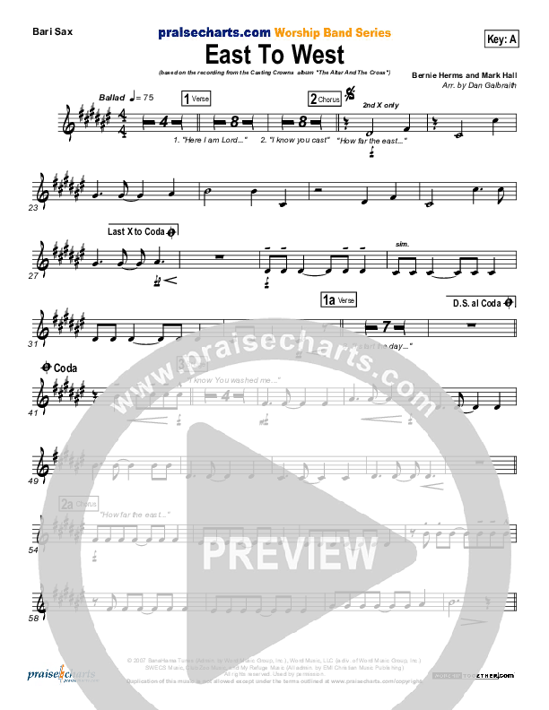 East To West Bari Sax (Casting Crowns)
