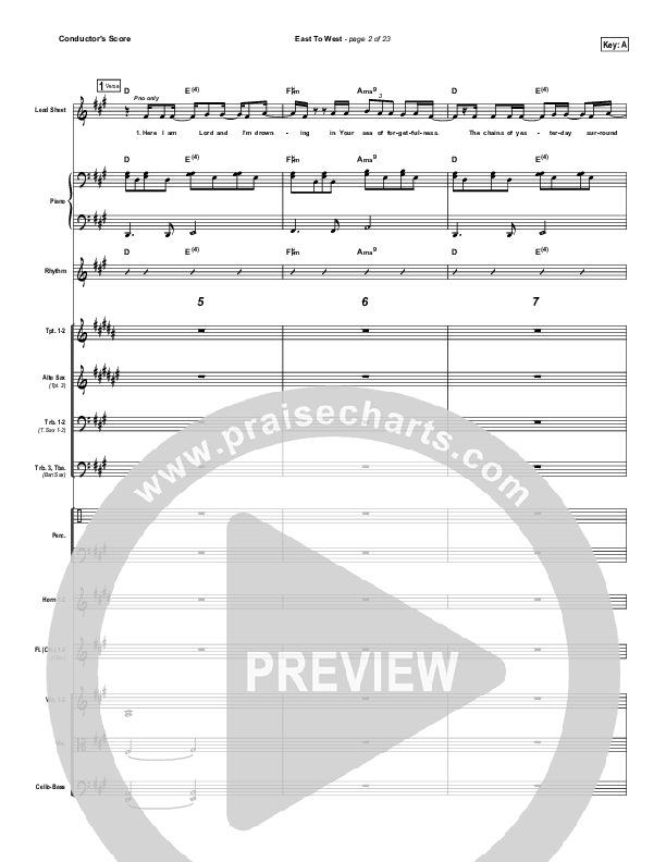 East To West Conductor's Score (Casting Crowns)