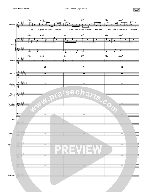 East To West Conductor's Score (Casting Crowns)