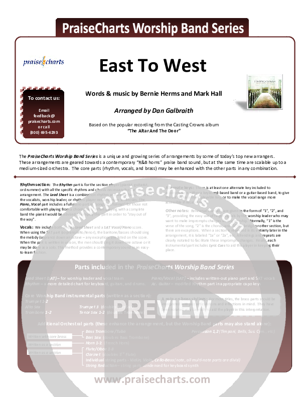 East To West Cover Sheet (Casting Crowns)