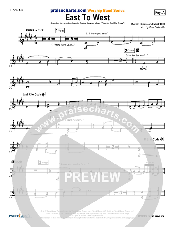 East To West French Horn 1/2 (Casting Crowns)