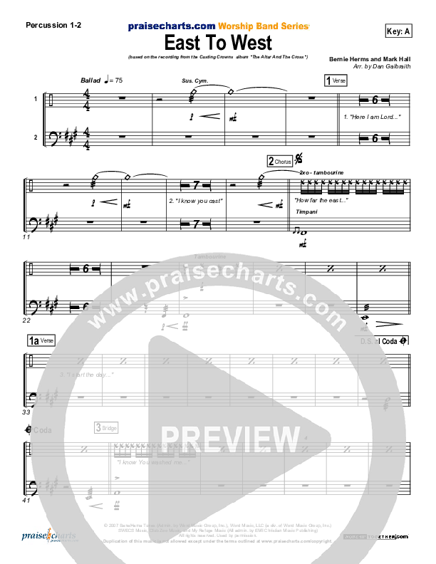 East To West Percussion 1/2 (Casting Crowns)
