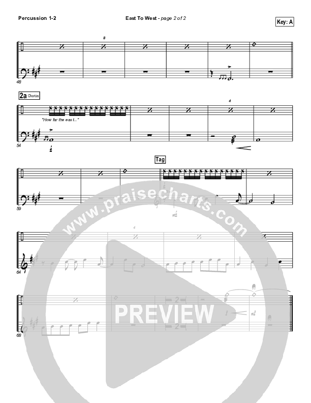 East To West Percussion 1/2 (Casting Crowns)