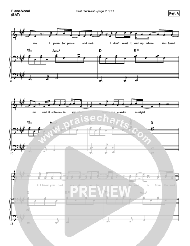 East To West Piano/Vocal & Lead (Casting Crowns)