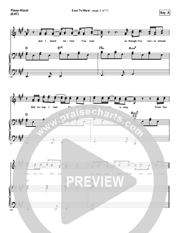 East To West Piano/Vocal & Lead (Casting Crowns)