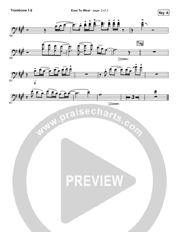East To West Trombone 1/2 (Casting Crowns)