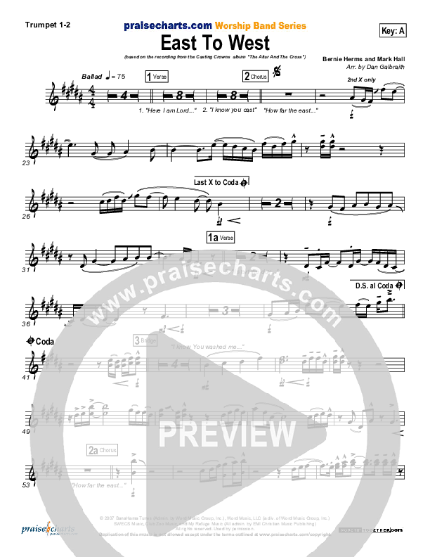 East To West Trumpet 1,2 (Casting Crowns)