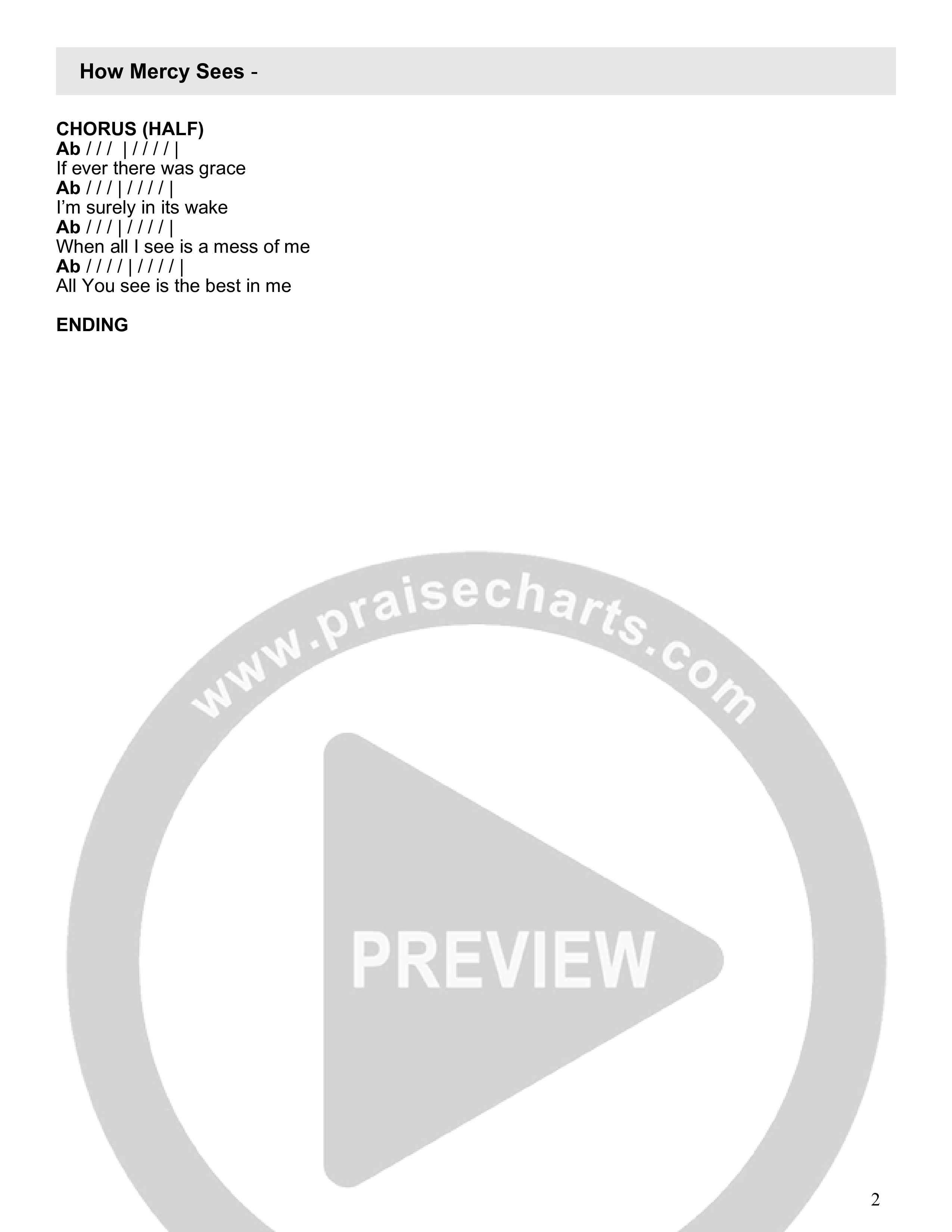 How Mercy Sees Chord Chart (River Valley AGES)
