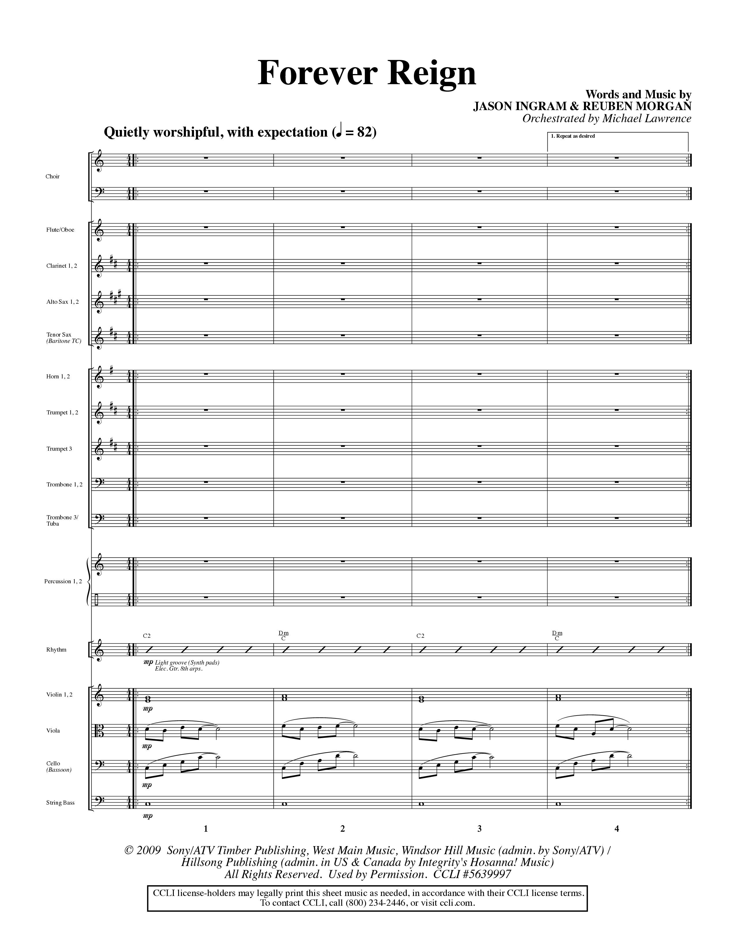 Forever Reign (Choral Anthem SATB) Conductor's Score (Word Music Choral / Orch. Michael Lawrence)