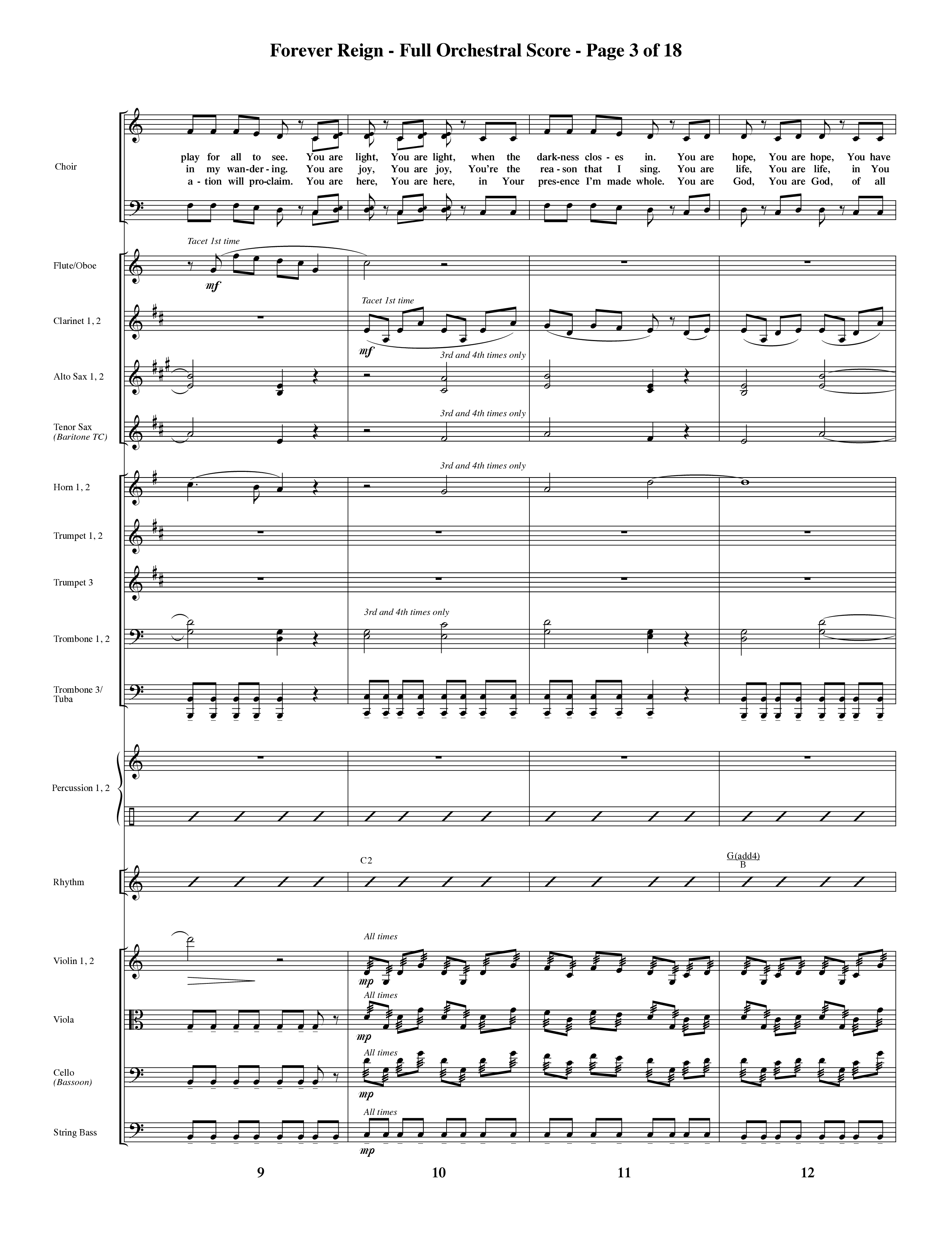 Forever Reign (Choral Anthem SATB) Conductor's Score (Word Music Choral / Orch. Michael Lawrence)