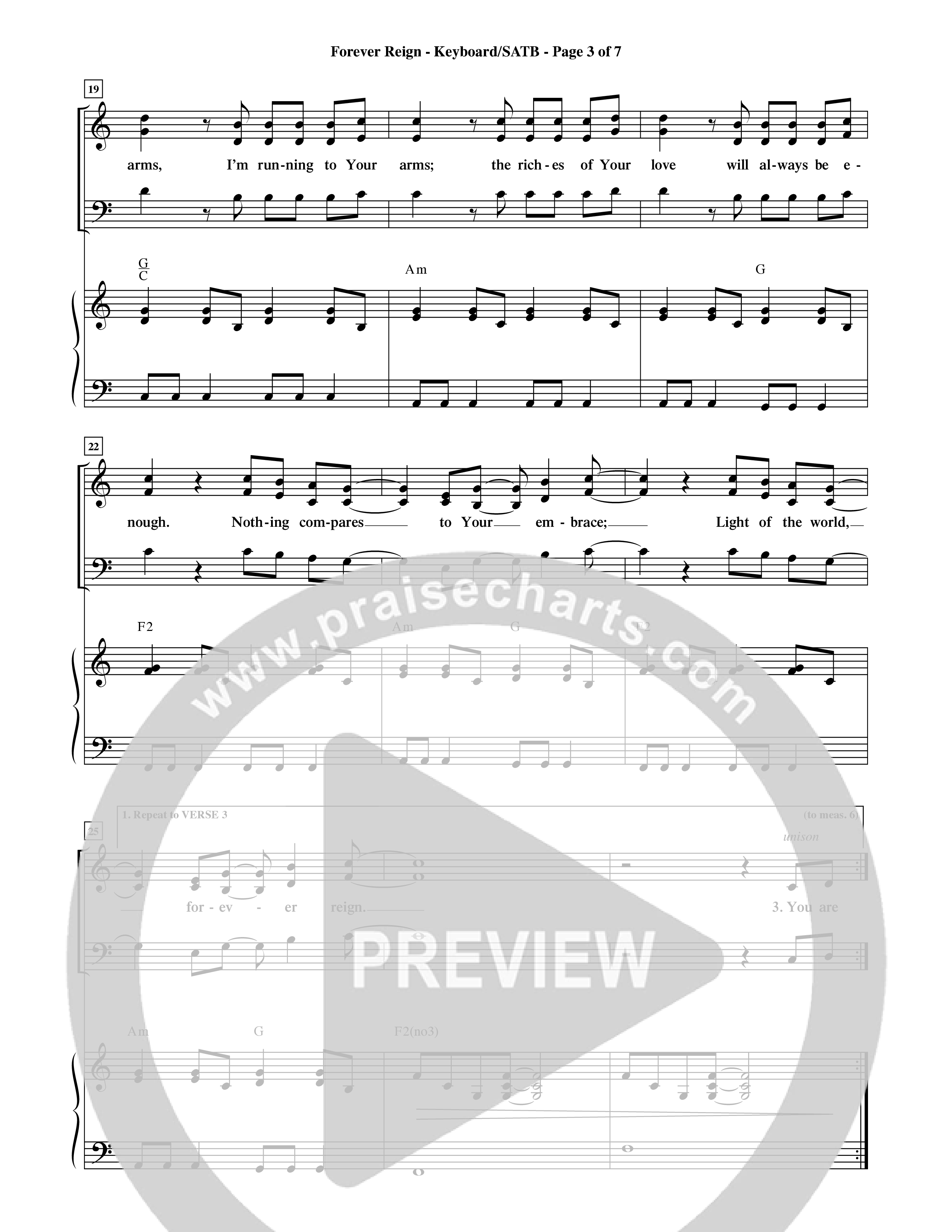 Forever Reign (Choral Anthem SATB) Keyboard/Vocal (SATB) (Word Music Choral / Orch. Michael Lawrence)