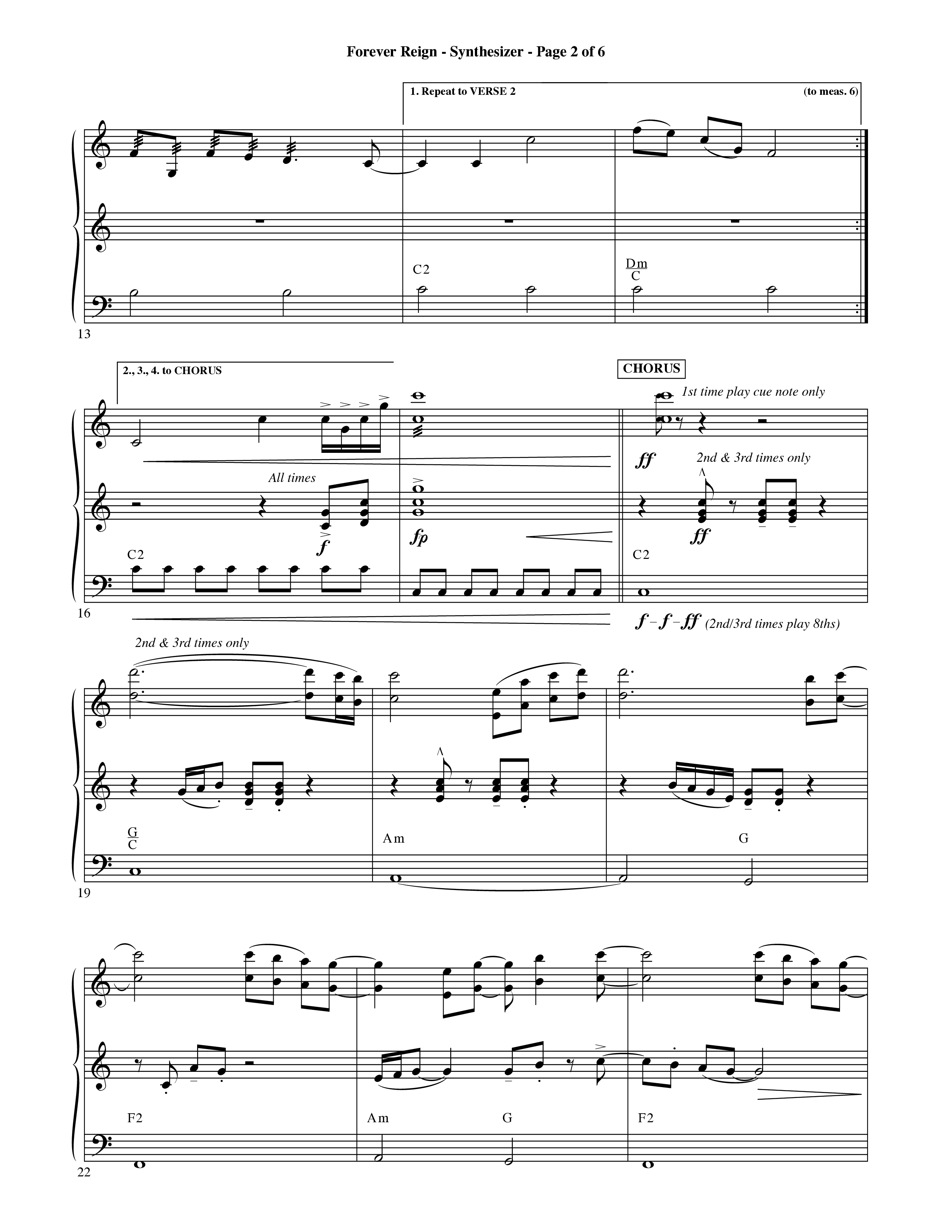 Forever Reign (Choral Anthem SATB) Synth (Word Music Choral / Orch. Michael Lawrence)